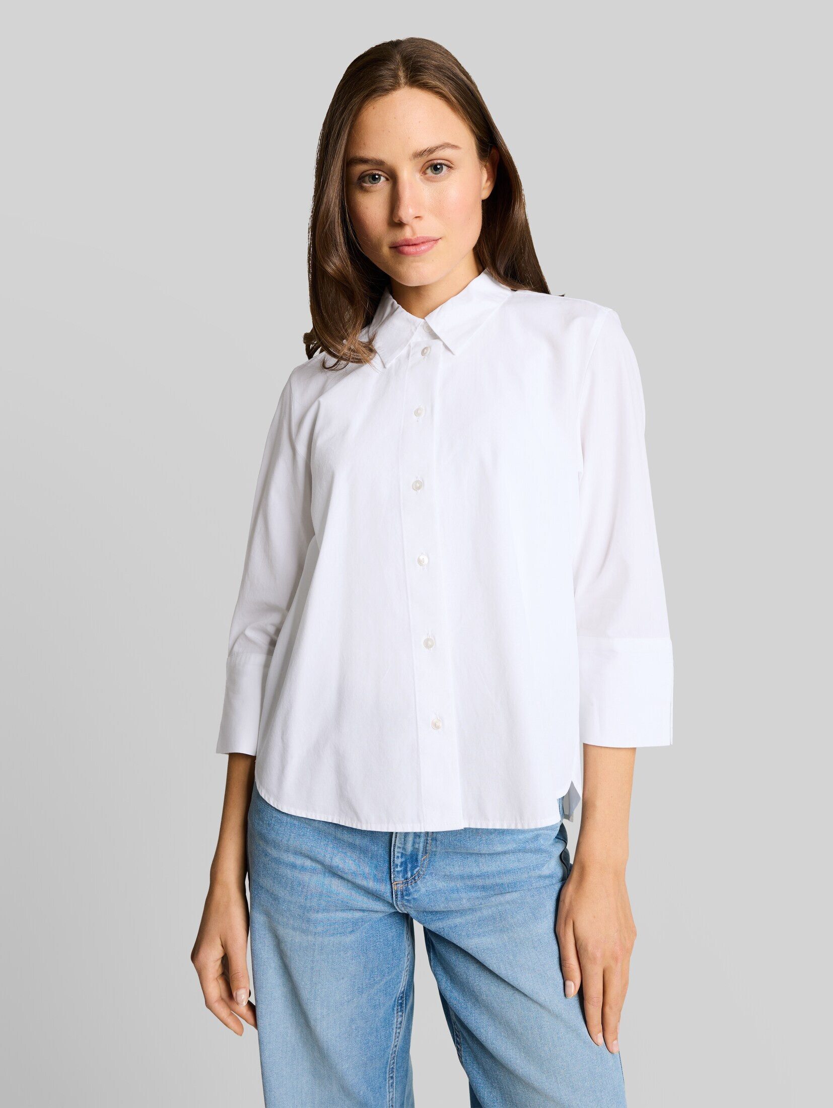 TOM TAILOR Langarmbluse Blusen & Shirts Popeline Hemdbluse mit 3/4-Arm