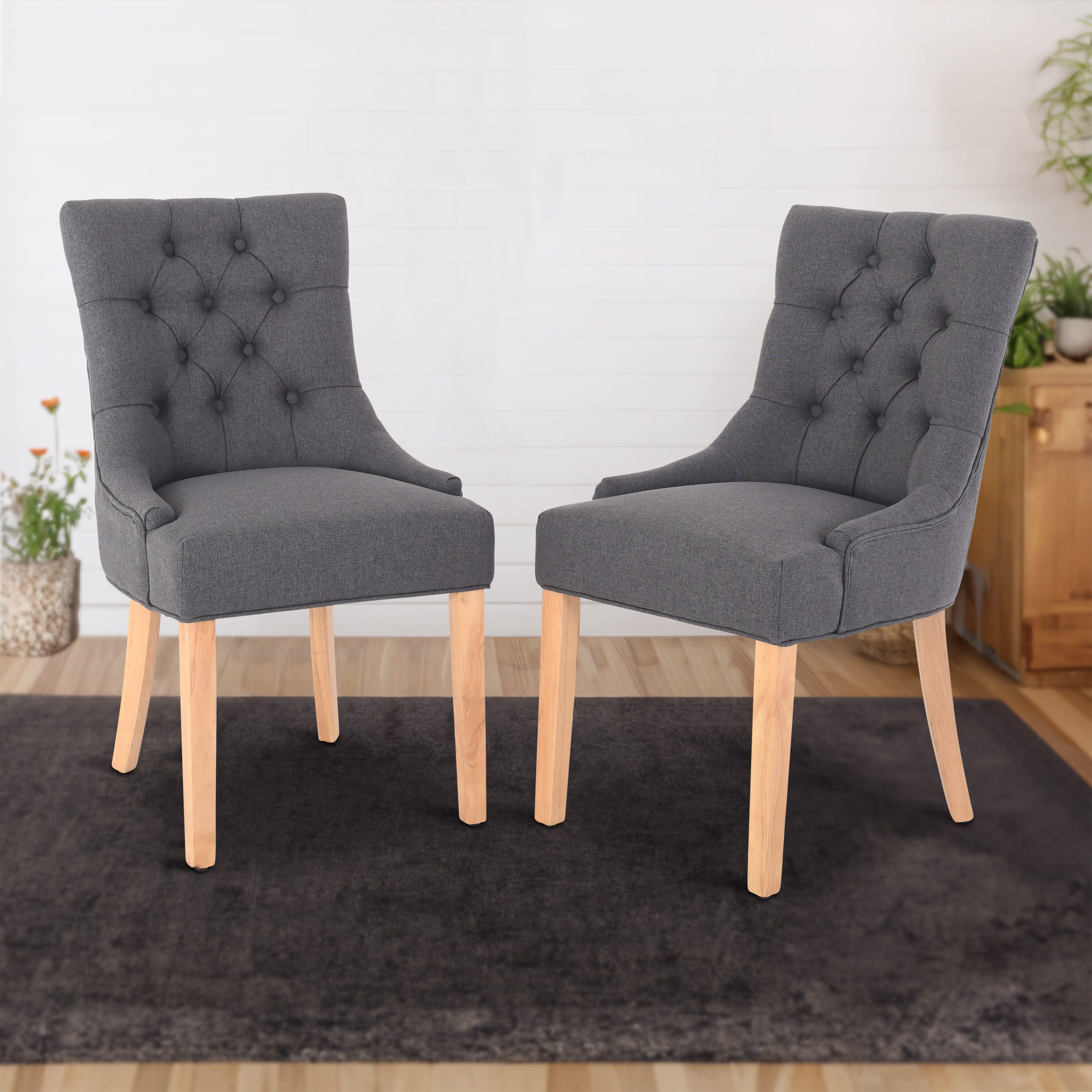 Raburg Esszimmerstuhl Polsterstuhl mit Chesterfield-Design, Beine günstig online kaufen
