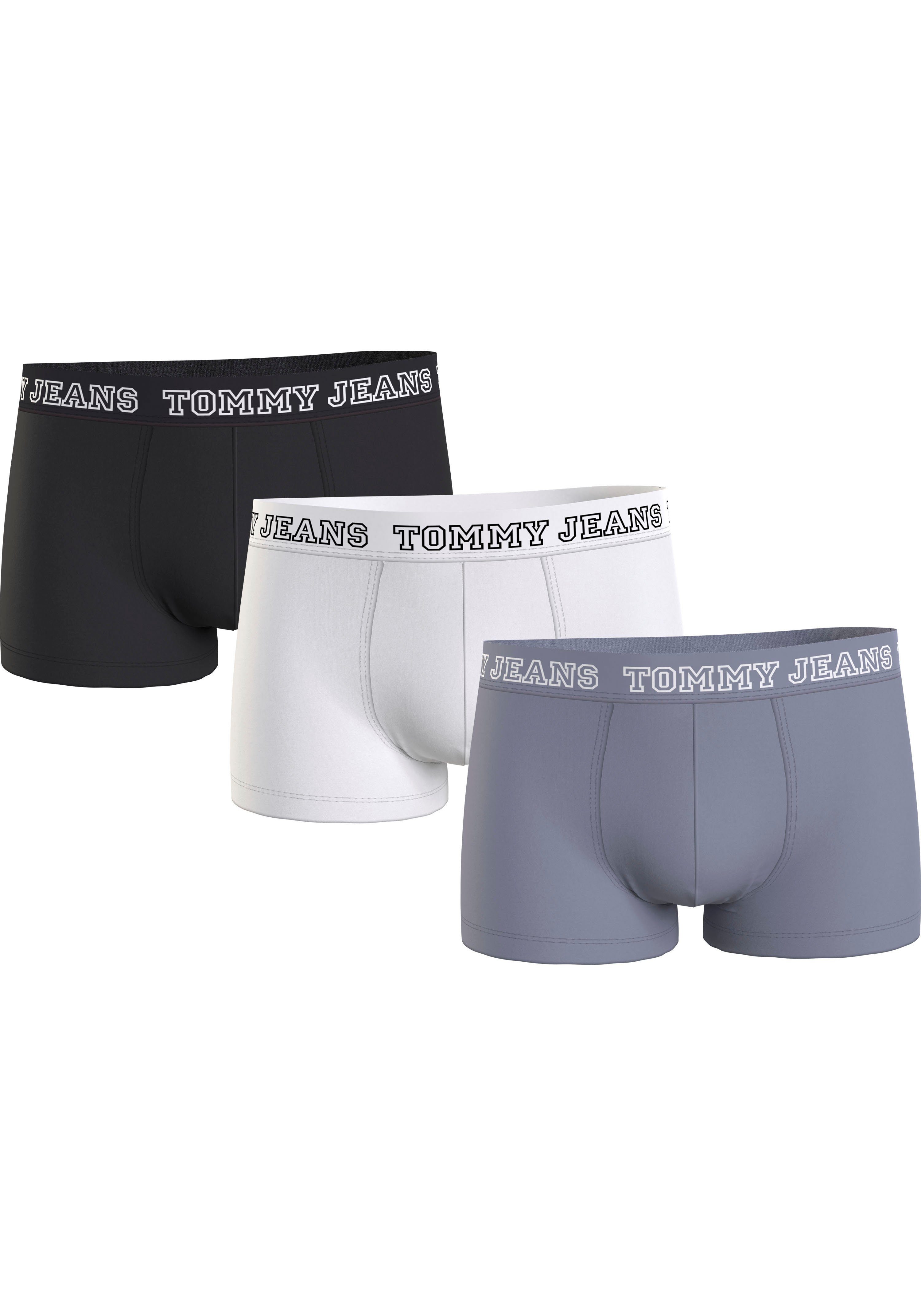 Tommy Hilfiger Underwear Trunk 3P TRUNK DTM (Packung, 3-St., 3er-Pack) mit Tommy Jeans Logo-Elastikbund Black/White/Sublunar