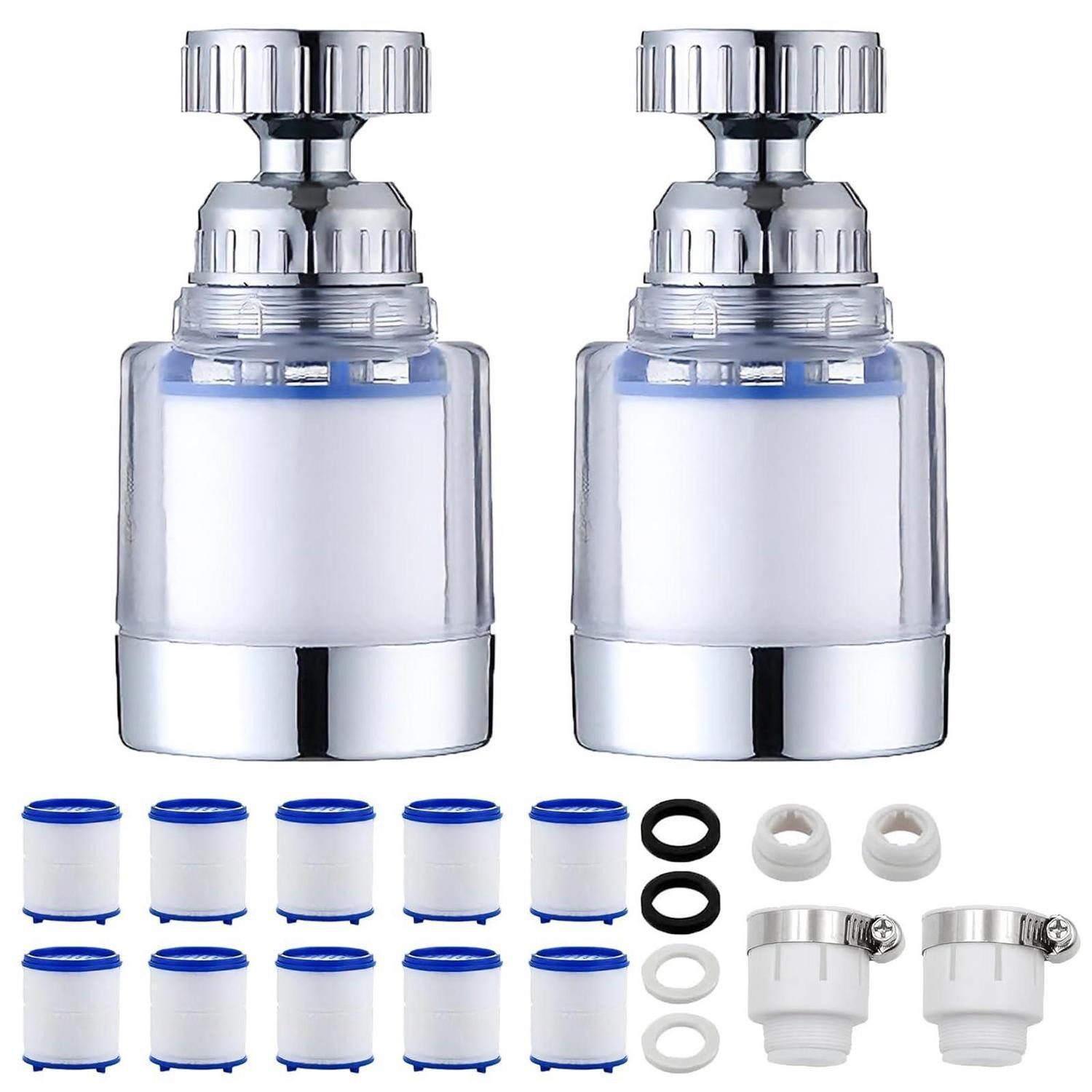 LuxusKollektion Wasserhahnfilter Wasserhahnfilter 2er-Set mit 10 Ersatzfiltern
