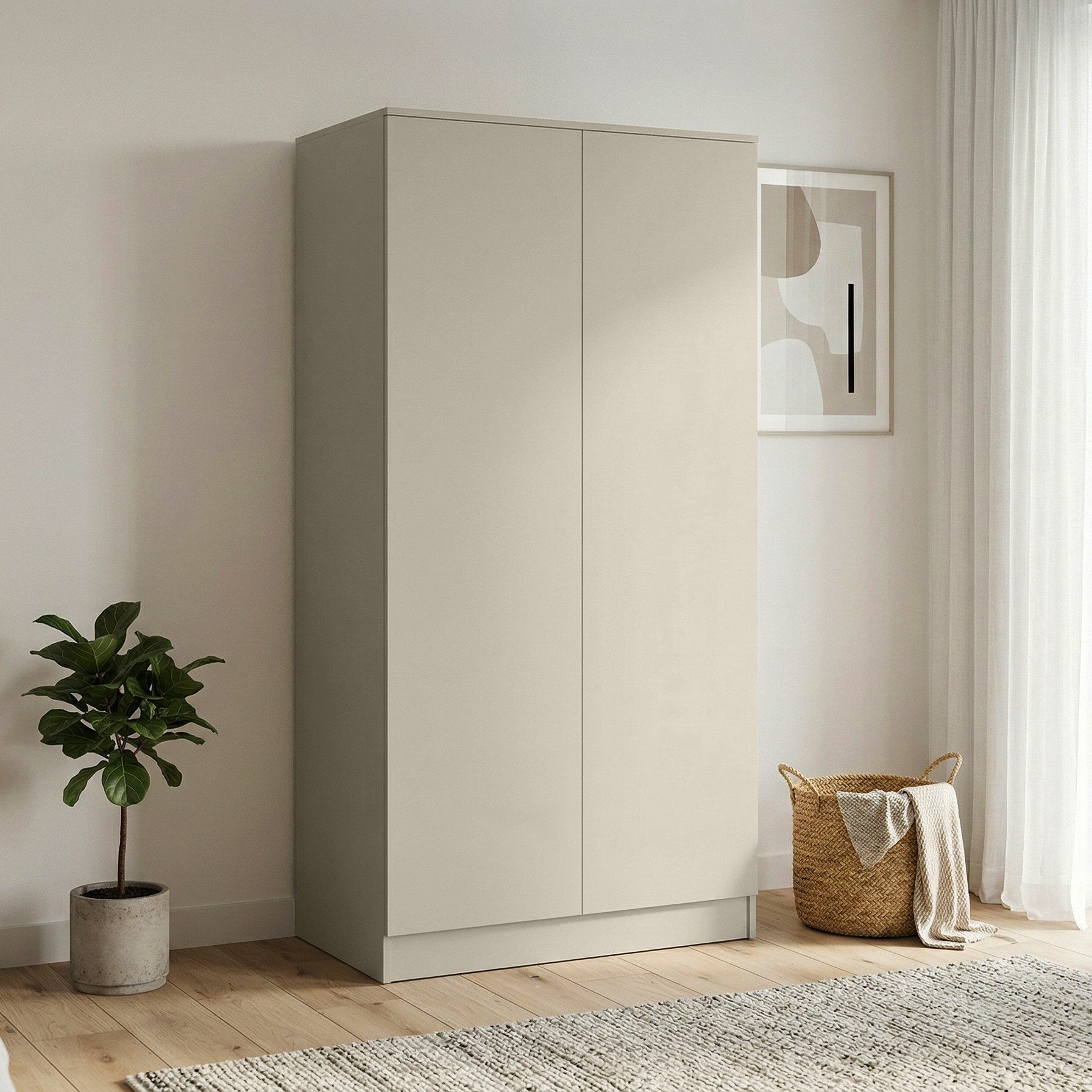 Beautysofa Kleiderschrank Zweitüriger mit Drehtürenschrank LOOK (Breite: 90 günstig online kaufen