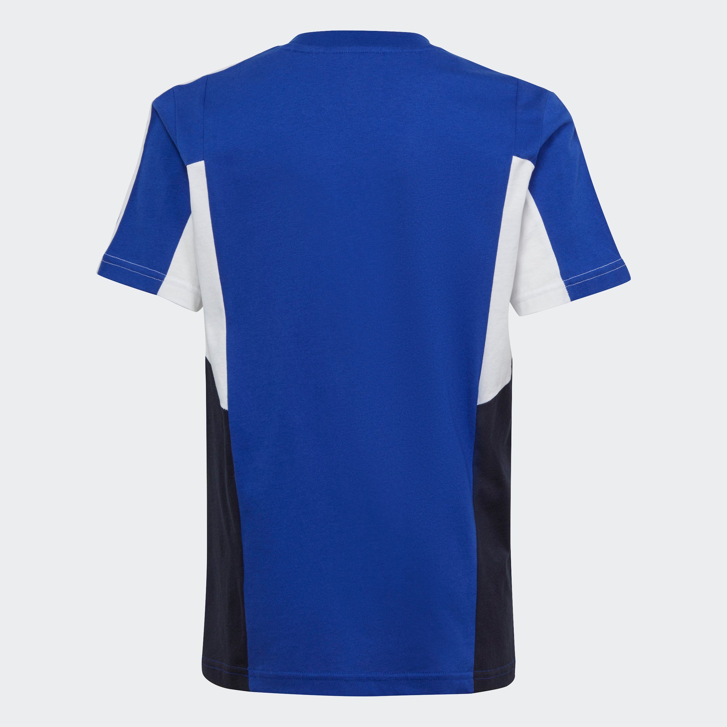 adidas Sportswear T-Shirt FIT REGULAR 3-STREIFEN Lucid / Ink / Blue Legend COLORBLOCK Semi White