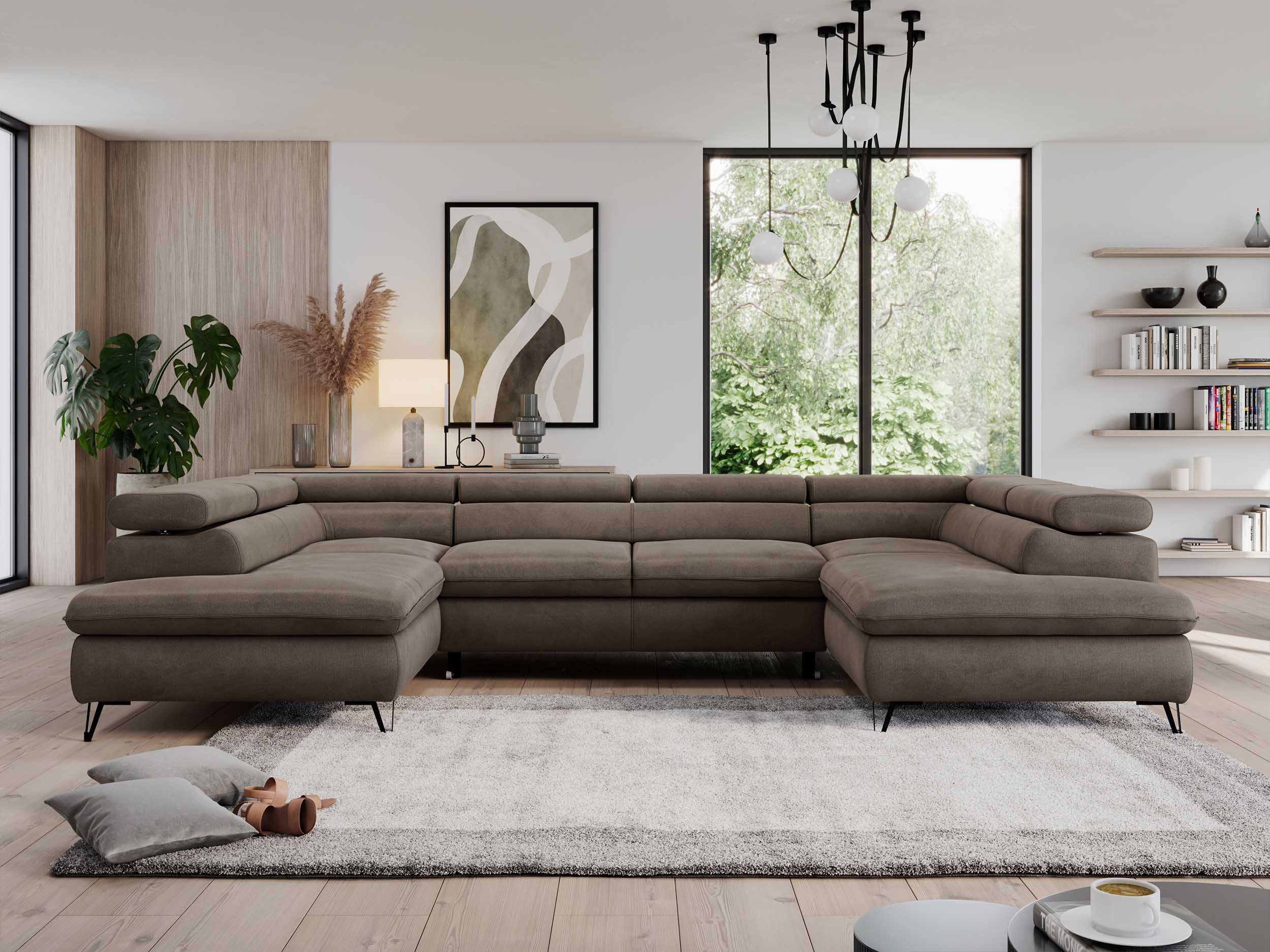 MKS MÖBEL Ecksofa PEDRO U, Set, Zwei Bettkästen, Wellenfedern, Metallbeine, günstig online kaufen