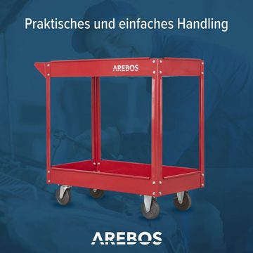 Arebos Werkstattwagen Rollwagen 2 er Set, 2 Fächer 2er Set, max. Traglast:100,00 kg