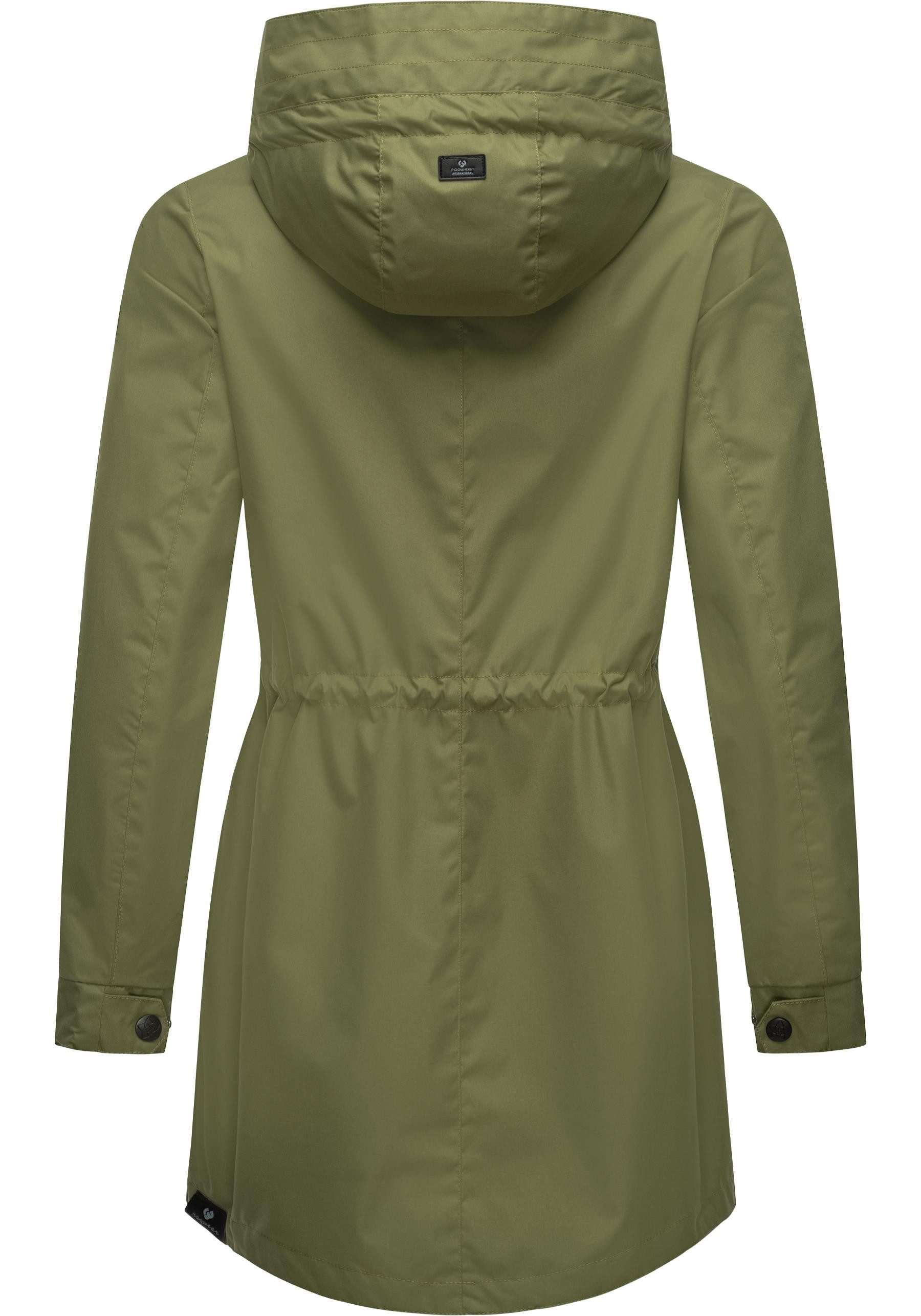 Ragwear Parka Alysa stylische Damen Übergangsjacke mit Taillenzugband