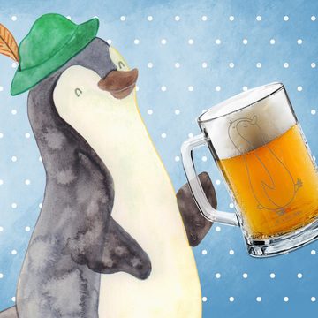 Mr. & Mrs. Panda Bierkrug Pinguin marschieren - Transparent - Geschenk, Bierkrug, spazieren, Pi, Premium Glas, Spezial Botschaft