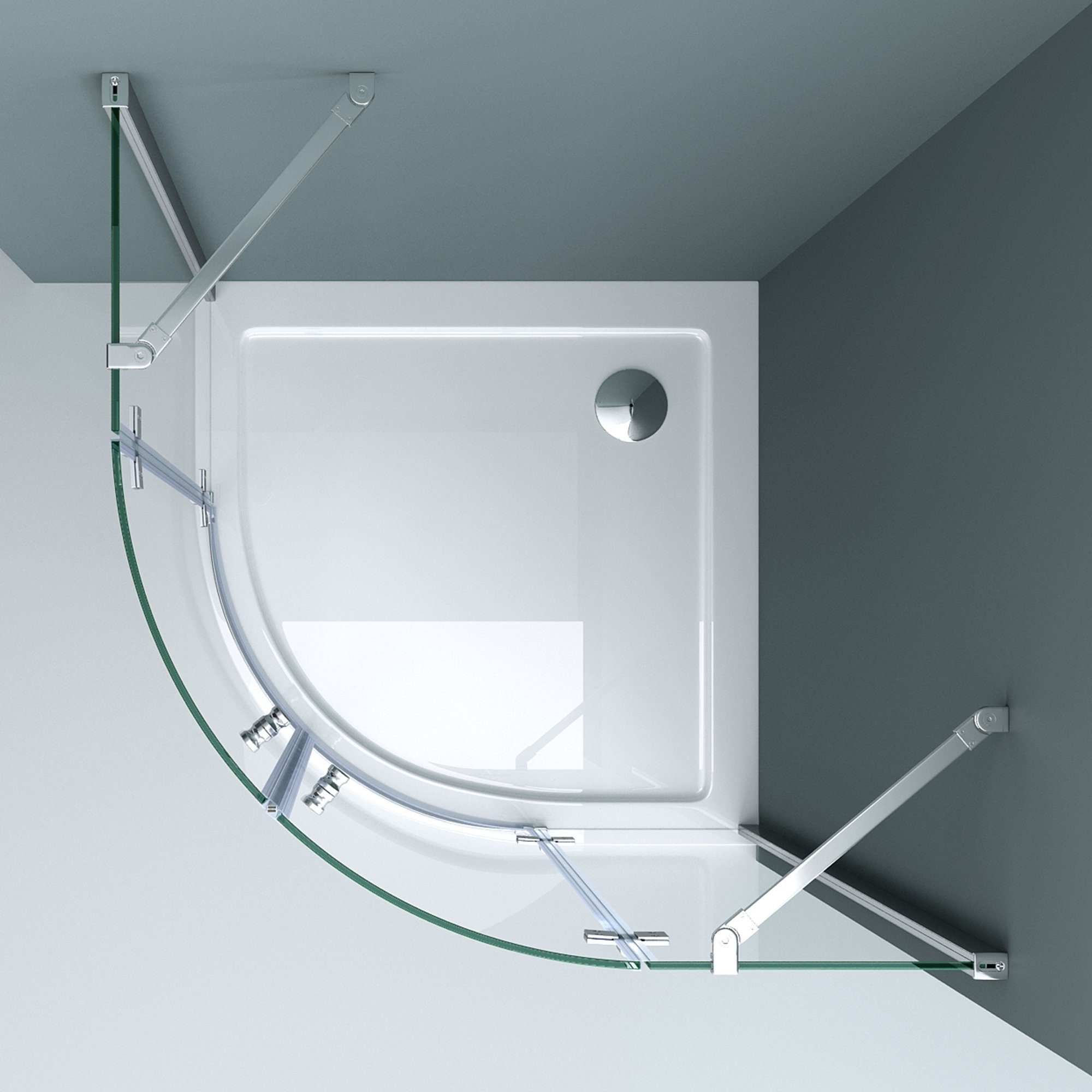 doporro Runddusche Viertelkreisdusche Duschkabine ESG-Sicherheitsglas Easy-Clean Rav02, BxT: 80x80 cm