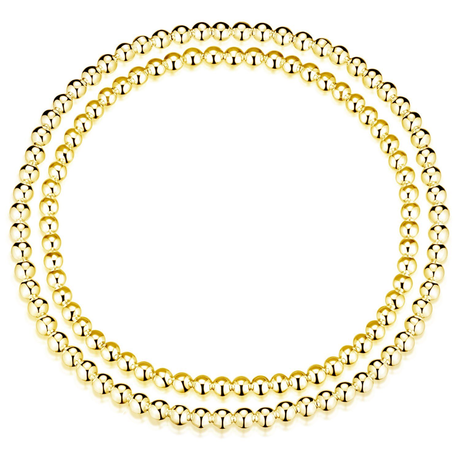 Materia Goldarmband Damen Kugelarmband Gelbgold elastisch SA-9, Sterlingsilber, vergoldet – Bild 3 von 4