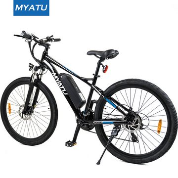 Myatu E-Bike 27,5 Zoll 1326 mit Shimano 21 Gang und 36V 8Ah Lithium-Akku, 21 Gang Shimano, Kettenschaltung, Heckmotor, bis 45-60km