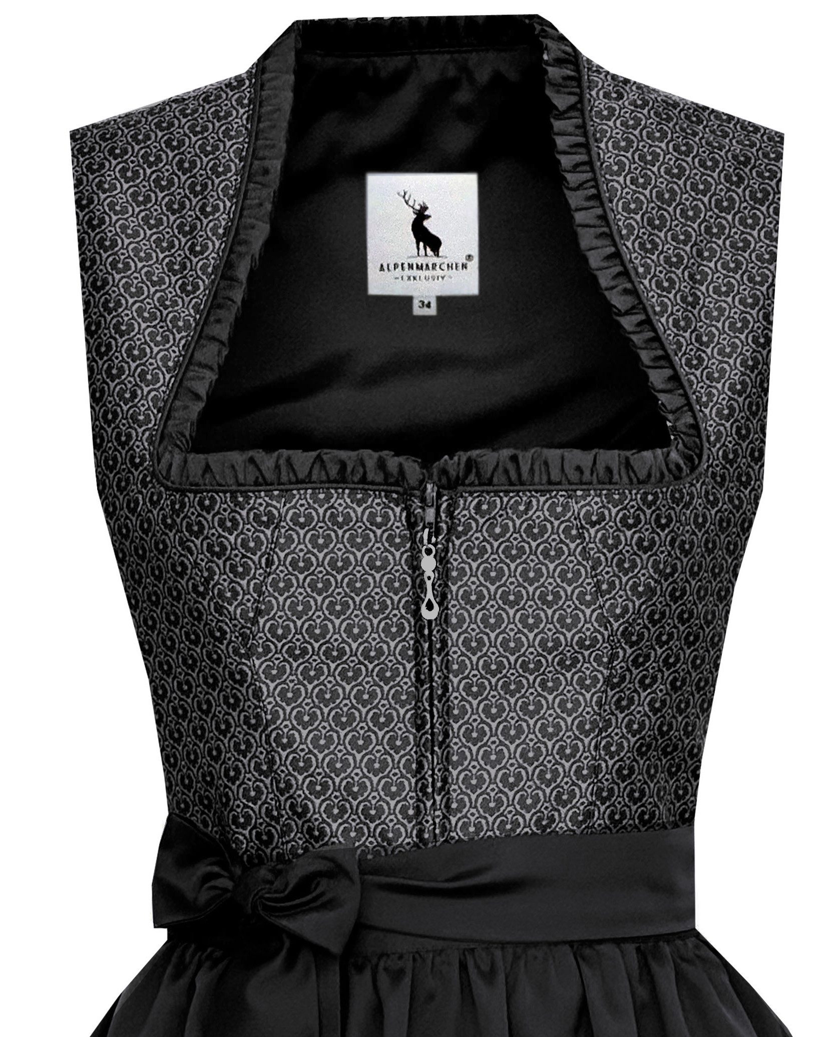 Alpenmärchen Dirndl Midi Dirndl Miranda in schwarz - ALM1054 günstig online kaufen