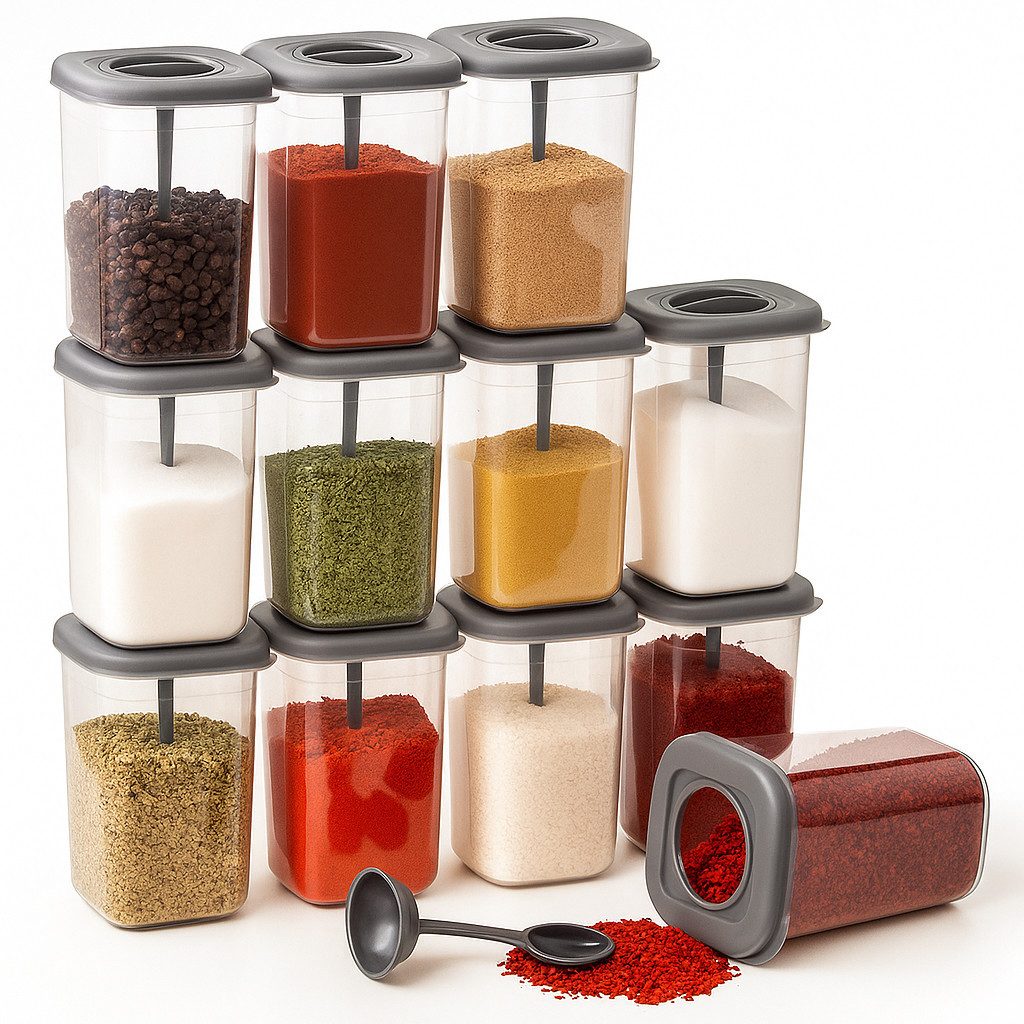 Jungengel Gewürzständer Vorratsdosen 12'er Set Gewürzdosen 450ml Aufbewahru günstig online kaufen