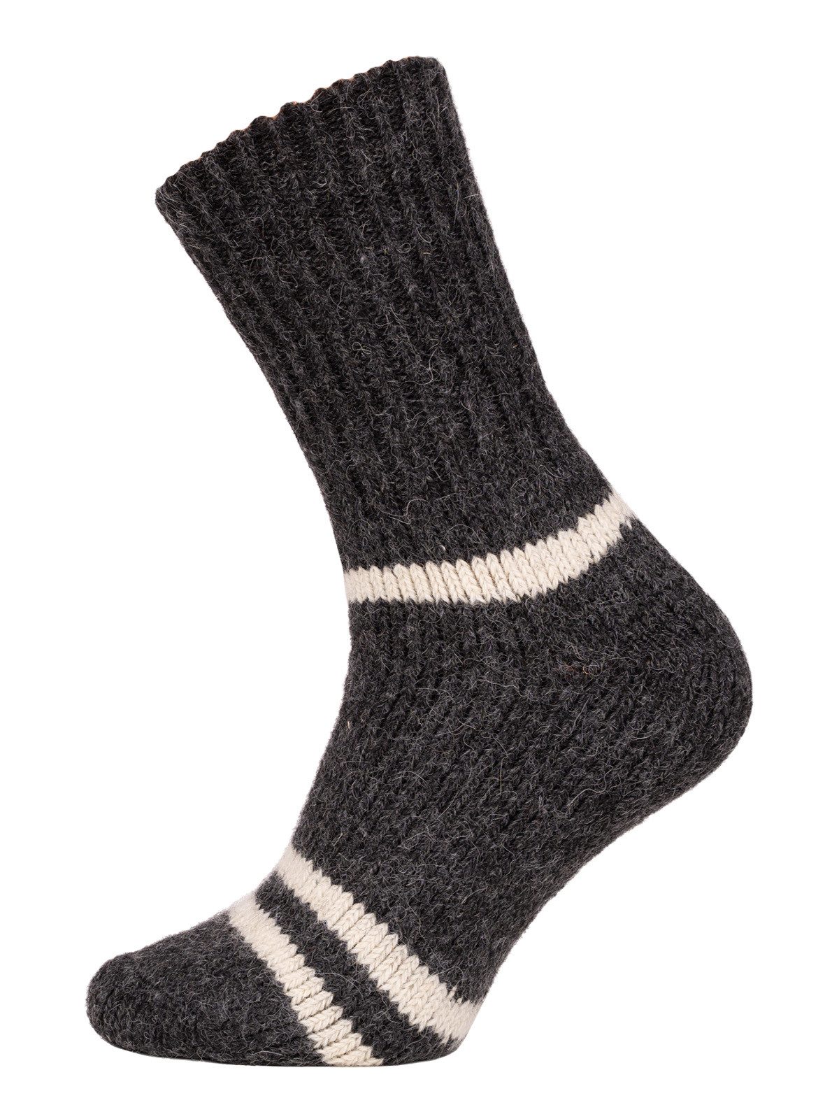HomeOfSocks Шкарпетки 95% Wollsocken Alpaka Streifen Design Krempelbar Extra dicke und strapazierfähige Шкарпетки mit 95% Wolle Alpakawolle