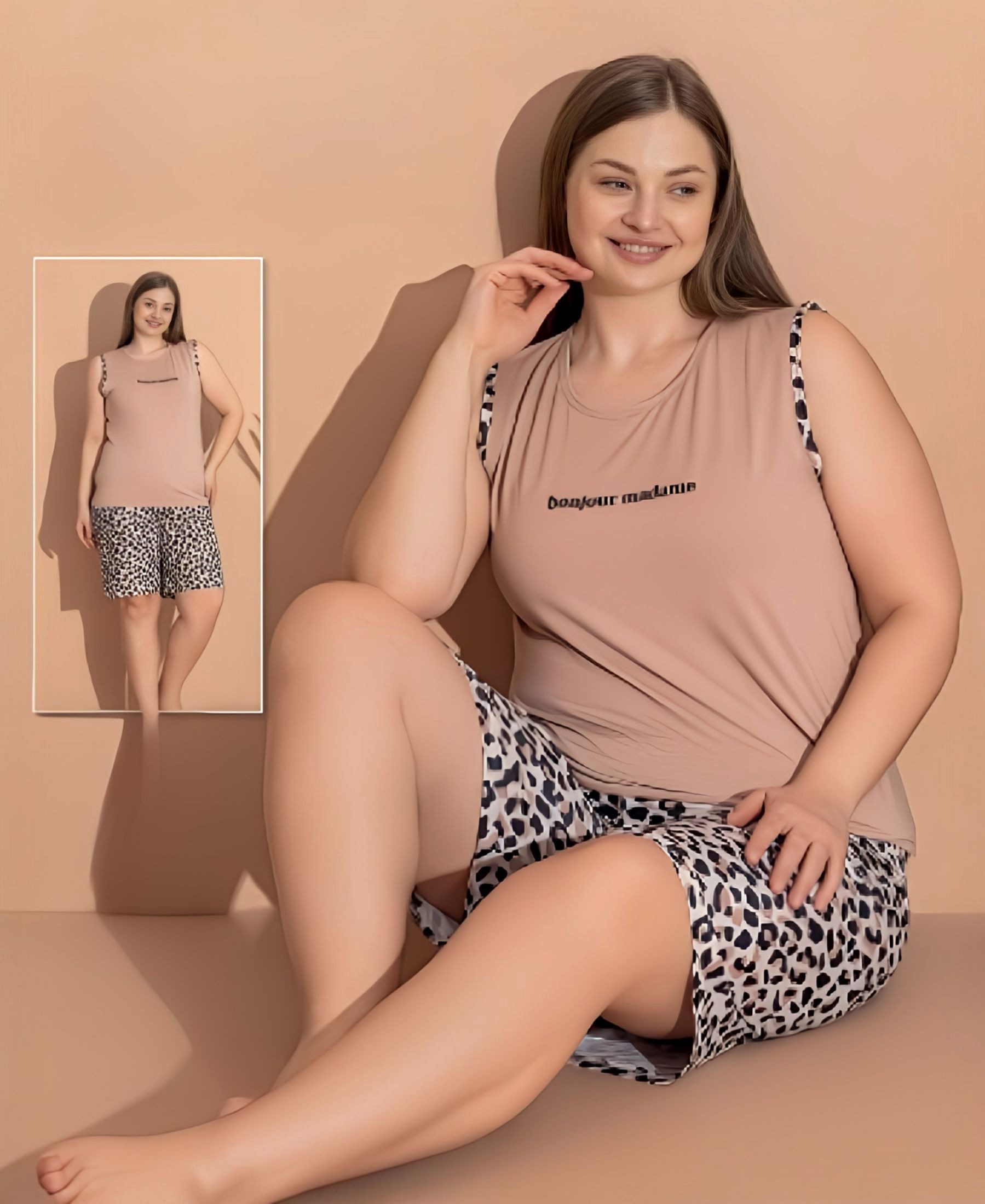 fashionshowcase Pyjama Damen Hausanzug große Größen – Schlafanzug mit Short günstig online kaufen