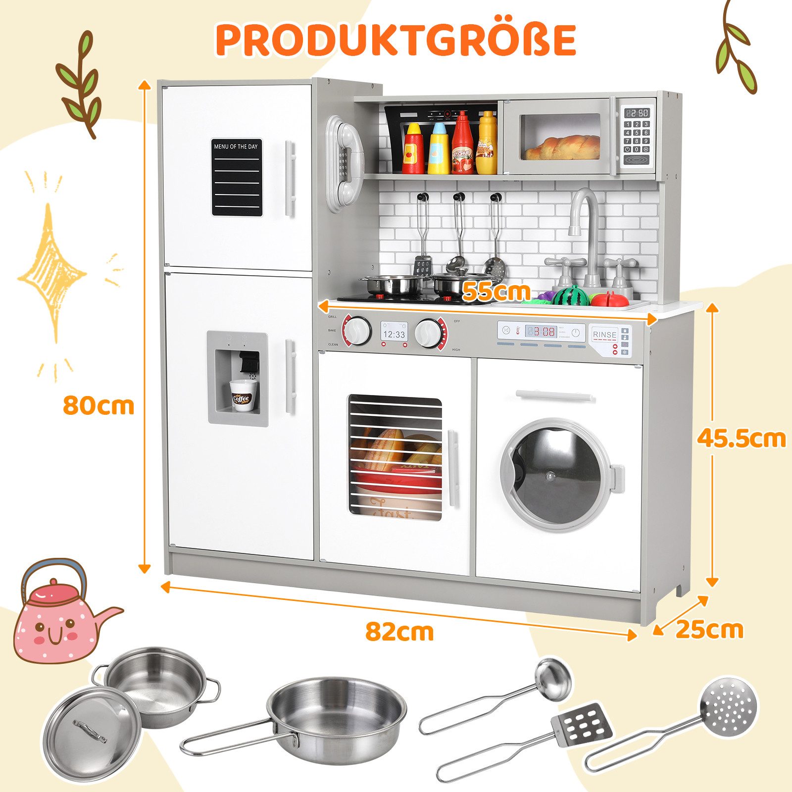 TLGREEN Kinder-Küchenset,Spielküche XXL, Spielzeugküchen, (Puppenküche Kind günstig online kaufen