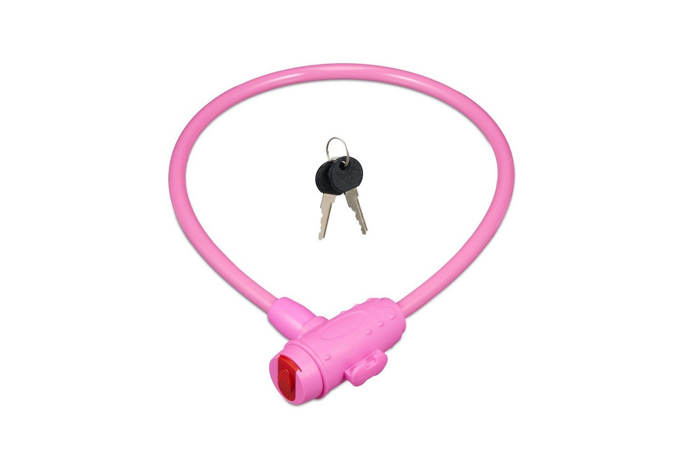 relaxdays Kabelschloss Fahrradschloss für Kinder (3-tlg), Pink