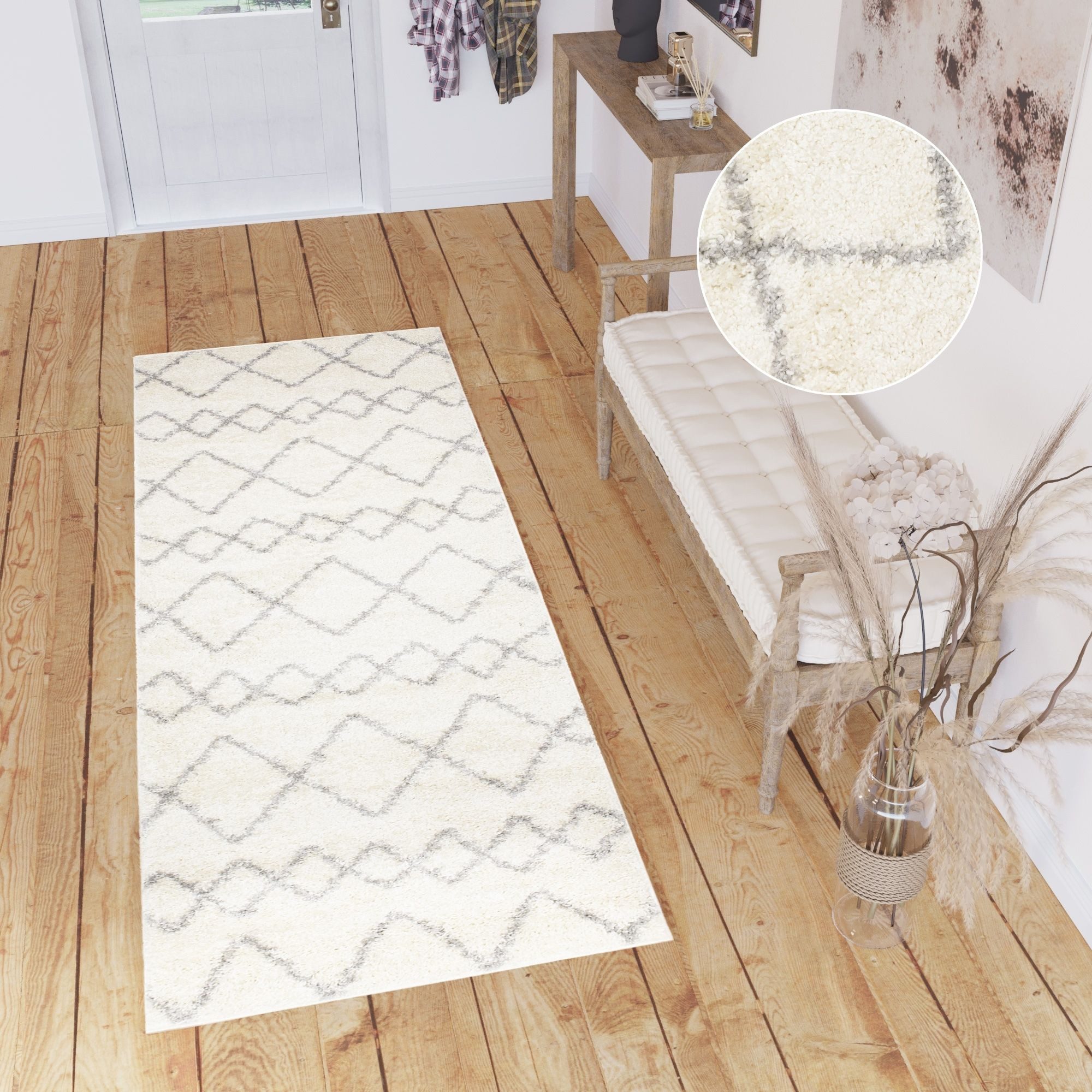Tapiso Hochflor-Läufer DELHI, rechteckig, Höhe: 30 günstig online kaufen