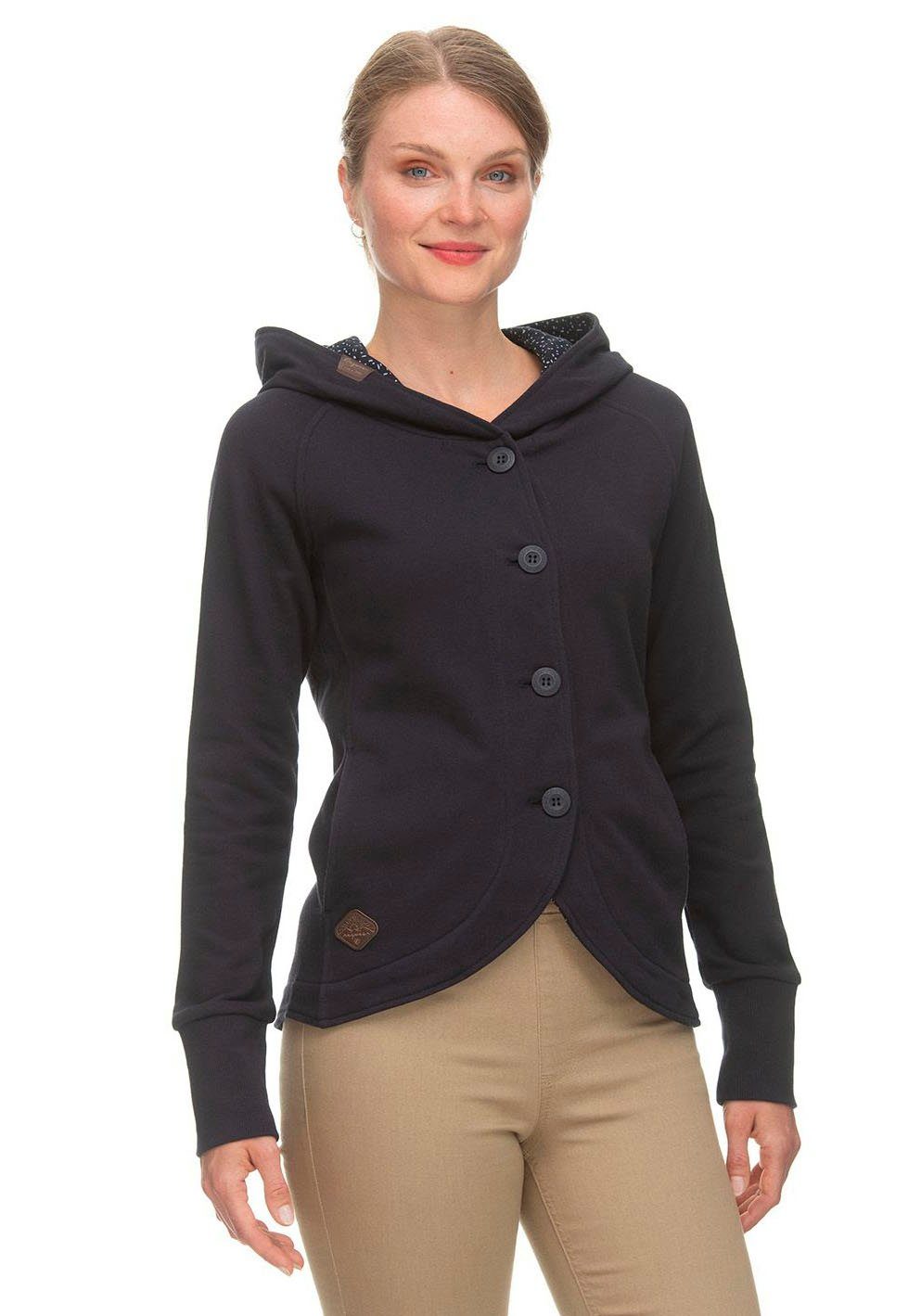 Ragwear Sweatjacke AVAN mit gemustertem Innenfutter, Vegane, von PETA  verifizierte Sweatshirtjacke AVAN von Ragwear