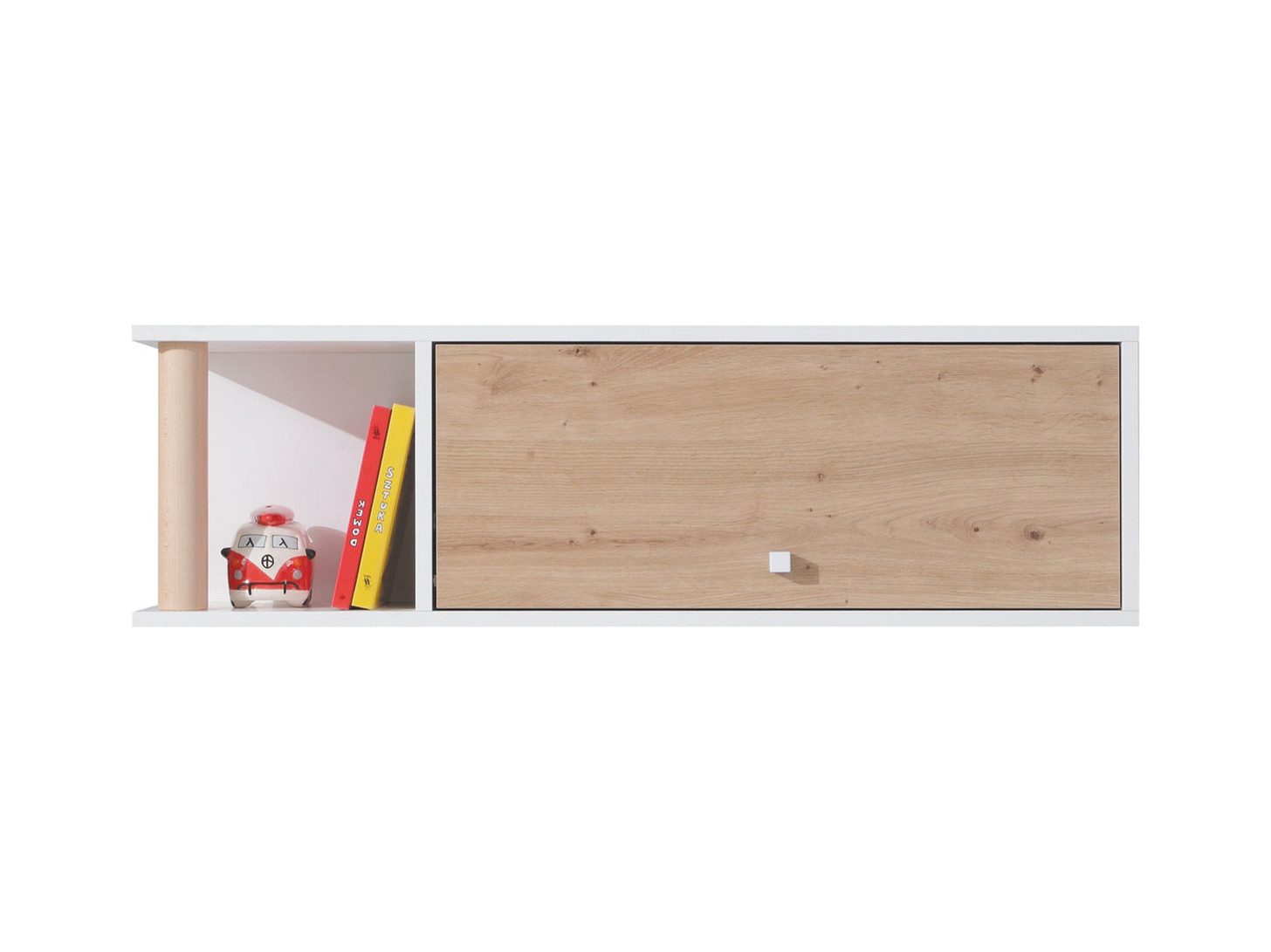 Beautysofa Hängeregal FIGO mit 1 Tür und 1 offenem Regal, Modernes Kinderzimmer Regal, Breite: 125 cm
