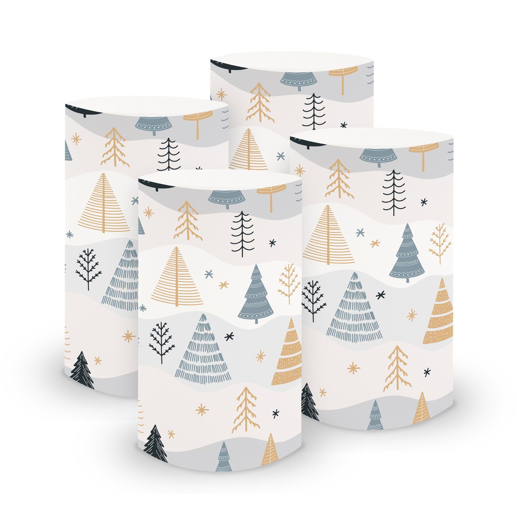 für Winter itenga Advent, Windlicht klein 6x Weihnachten Windlicht 1 Tannenbäume itenga