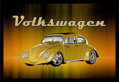 Fußmatte Schmutzfangmatte Volkswagen alt gold rutschfest F1034, Ladreas, 60x40