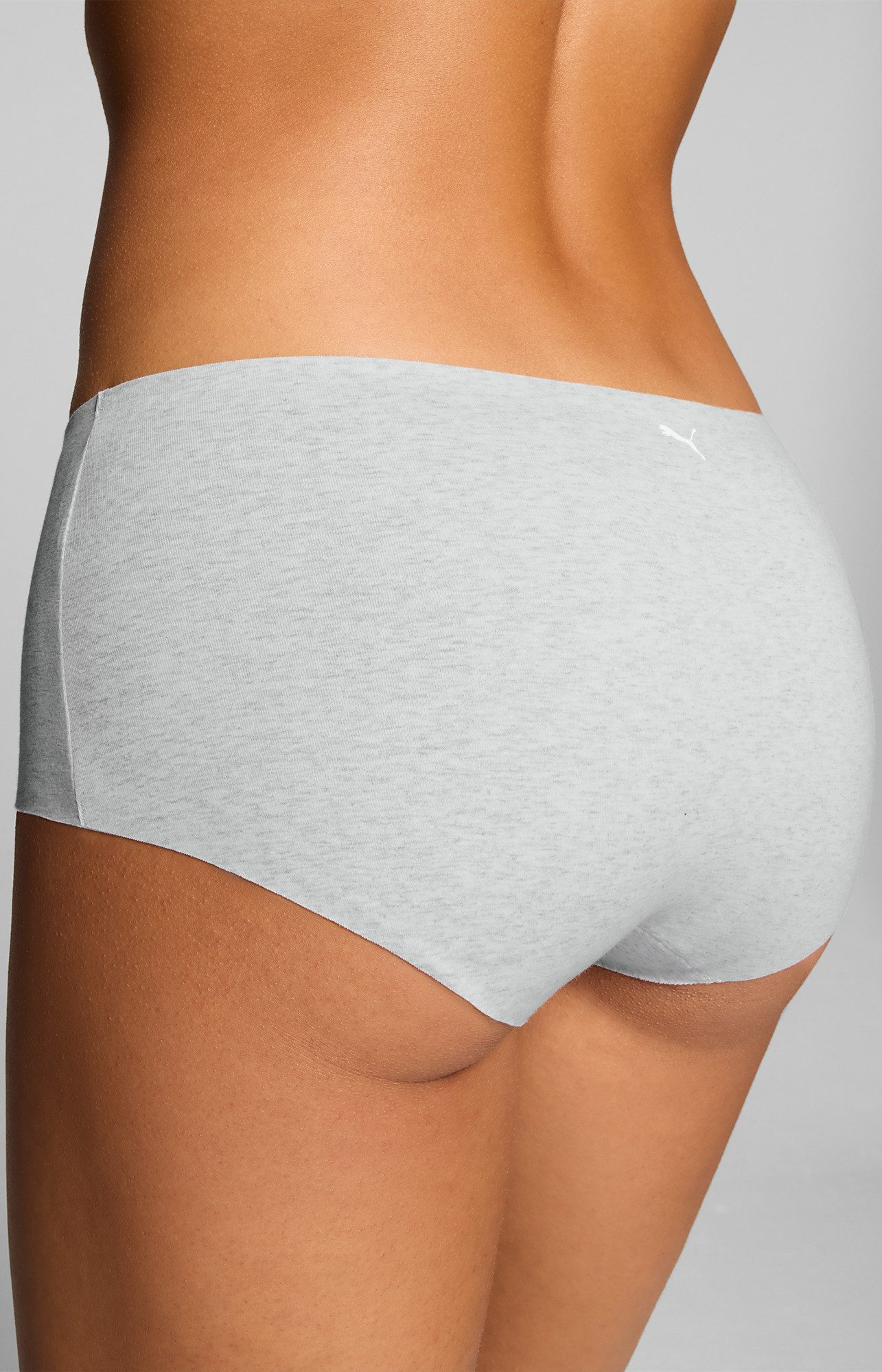 PUMA Panty PUMA WOMEN INVISIBLE COTTON MINI SHORTS 2P (2er Pack) nahtlose Ränder für eine unsichtbare Passform