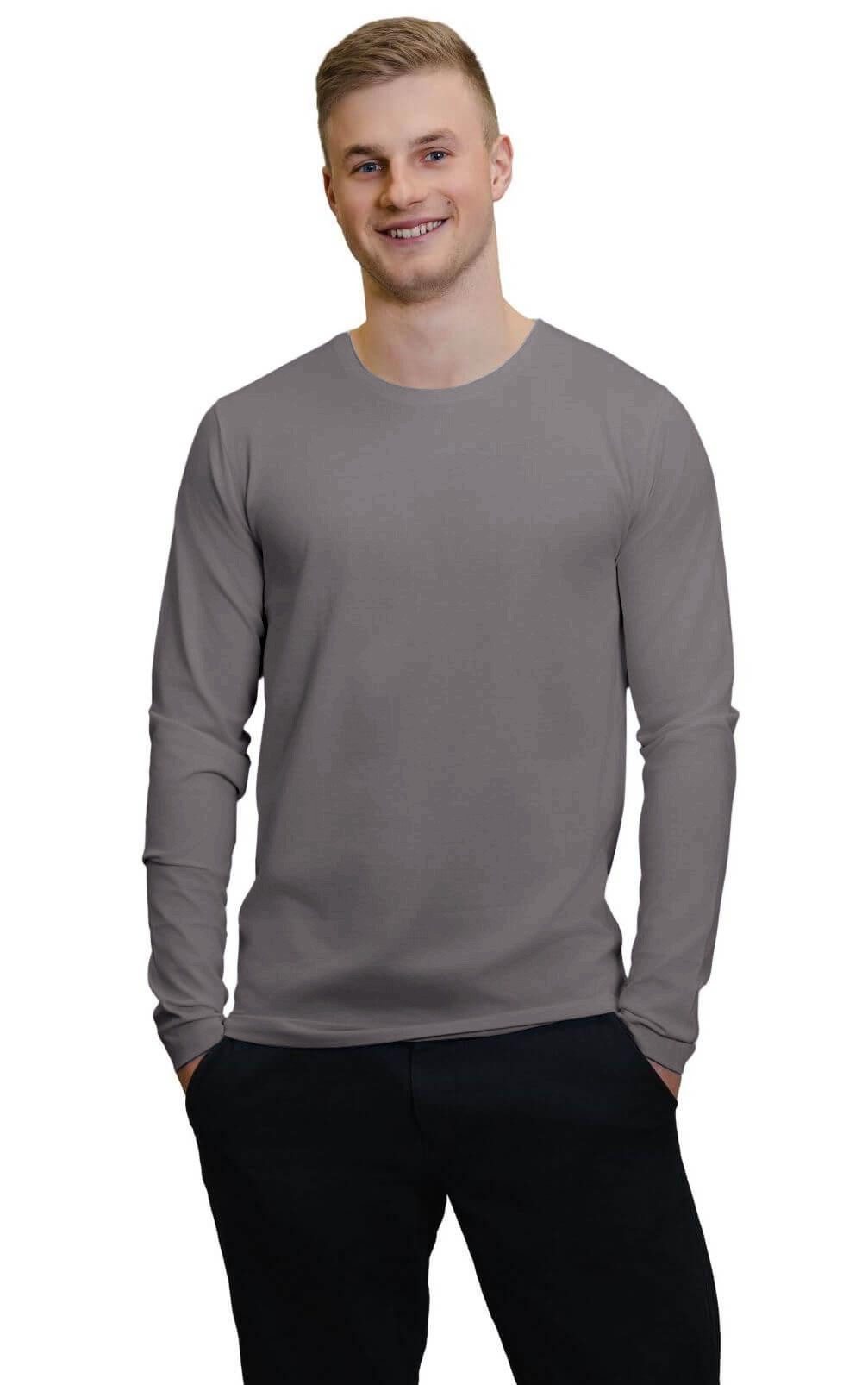 LANGER JUNG Longsleeve Langarmshirt extra lang an Ärmel und Rumpf Unifarbe mit Rundhalsausschnitt