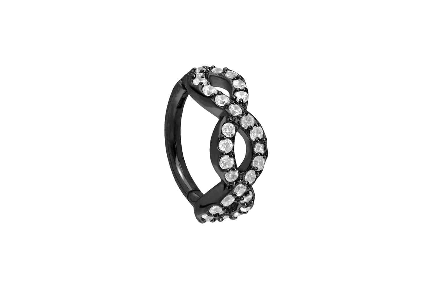 Nasenpiercing Chirurgenstahl Segmentring Clicker 3 KRISTALLOVALE Ohrpiercing Septum