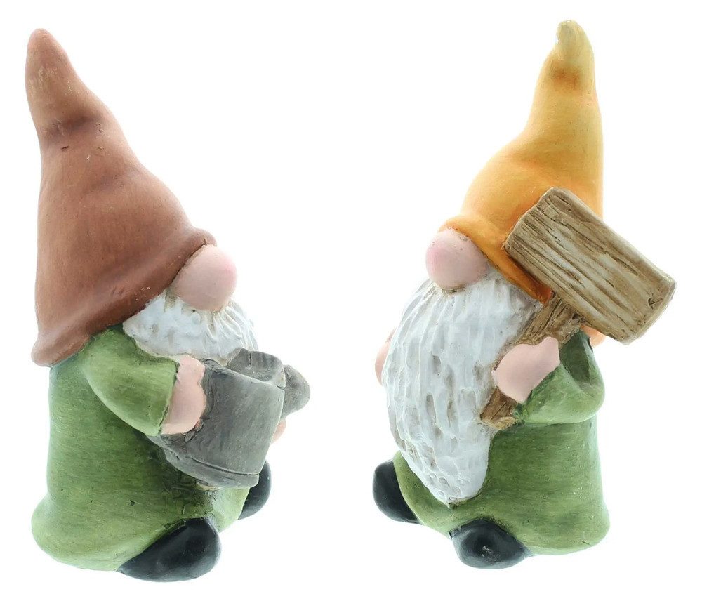 Home-trends24.de Dekofigur Wichtel Garten Figuren Deko Gartenzwerge 2er-Set 14 cm (2 St)