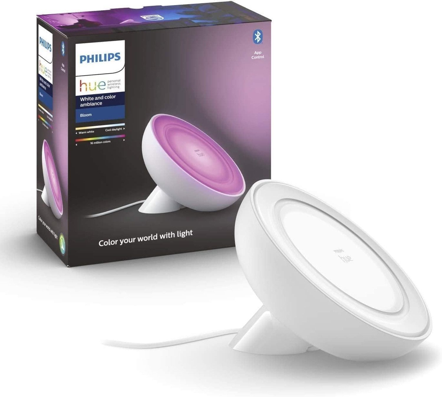 Philips LED Schreibtischlampe Hue White & Color Ambiance Bloom, LED fest integriert