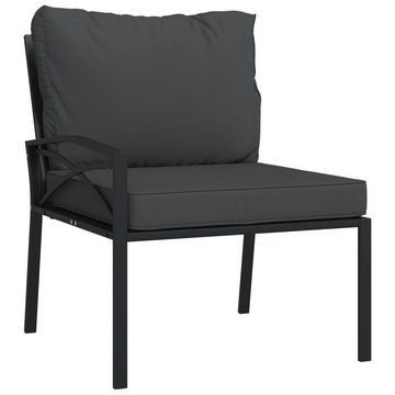 vidaXL Loungesofa Gartenstühle mit Grauen Kissen 2 Stk. 62x75x79 cm Stahl, 2 Teile