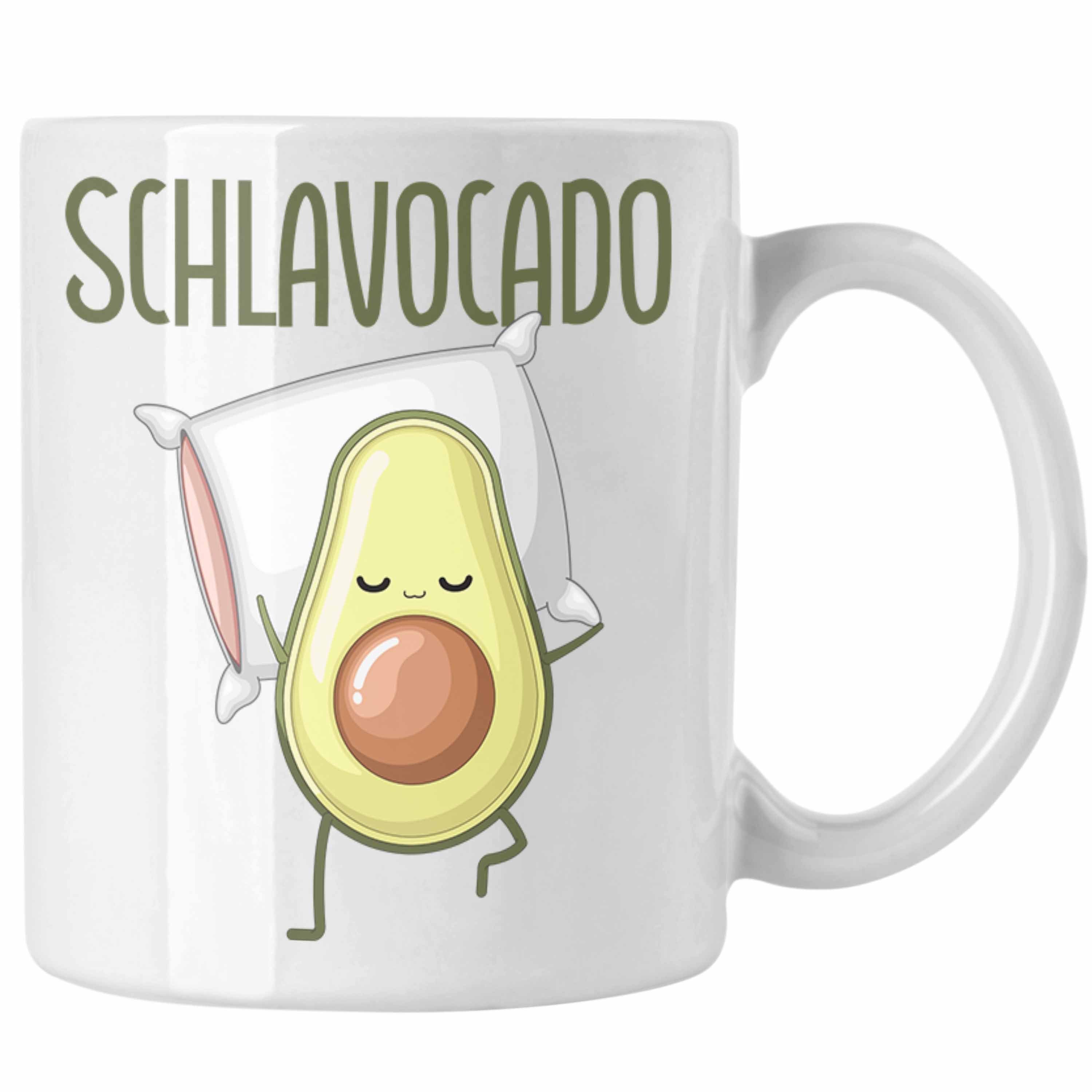 Trendation Tasse Lustige Tasse Avocado-Motiv Geschenk Mittagsschlaf-Liebhaber Nap Weiss