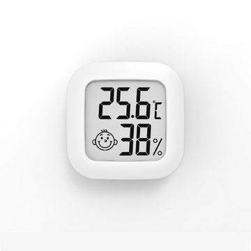 Dedom Raumthermometer Mini Digital Thermometer,Hygrometer mit Smiley-Gesicht, Kompakt und tragbar