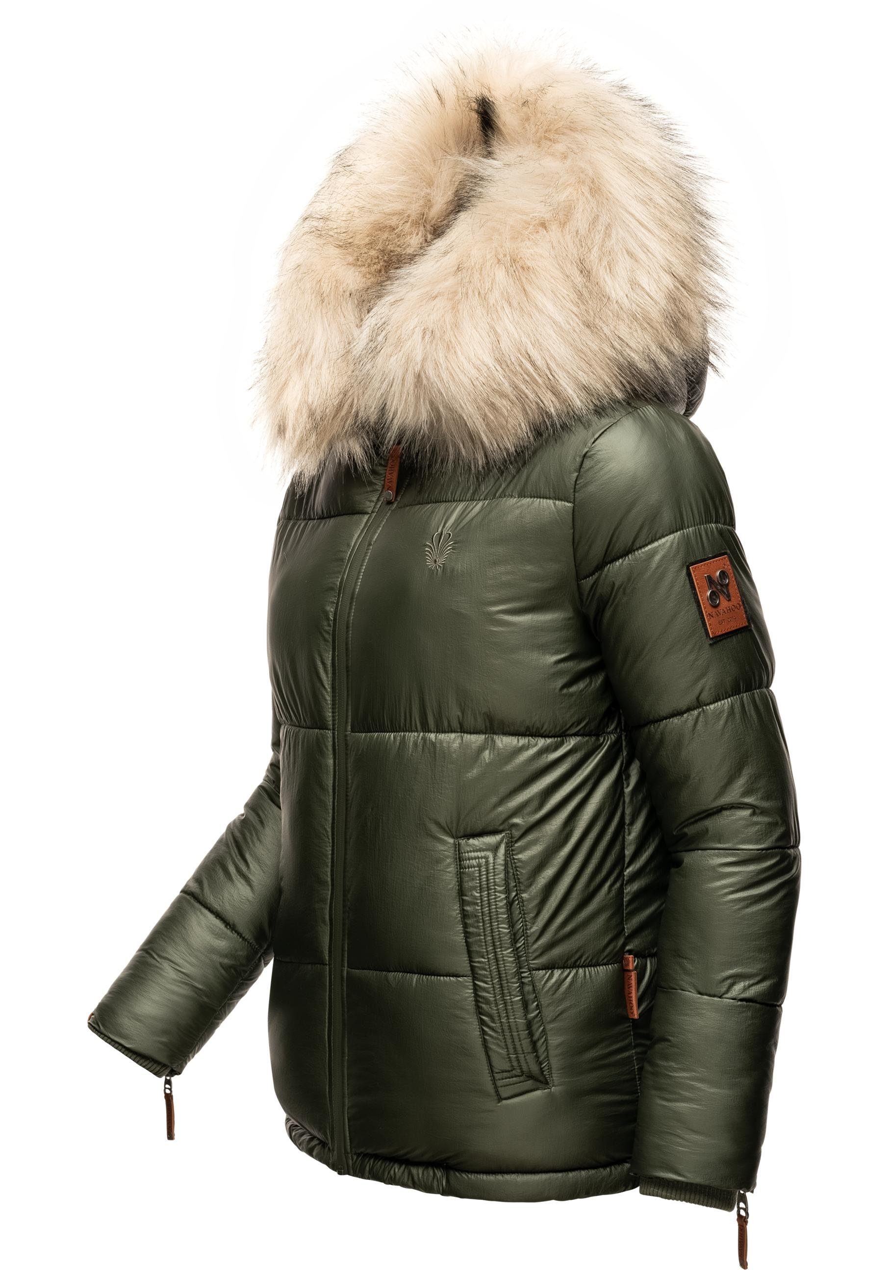 Navahoo Winterjacke Tikunaa warm gefütterte Damen Steppjacke mit Kunstfellk günstig online kaufen