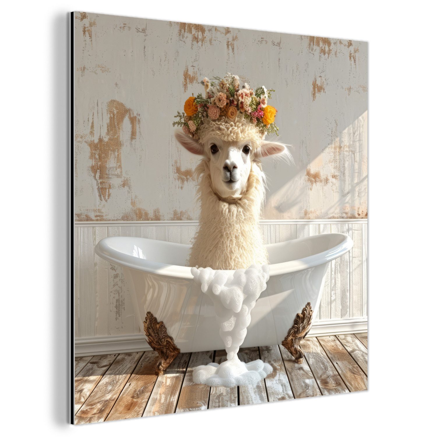 MuchoWow Metallbild Vintage - Alpaka - günstig online kaufen
