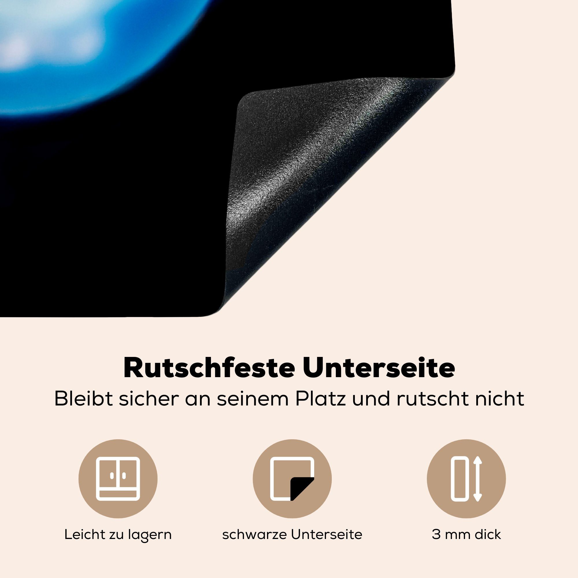 küche - Meerestiere - Ceranfeldabdeckung, (1 Vinyl, tlg), Quallen Blau, Herdblende-/Abdeckplatte cm, Arbeitsplatte 78x78 MuchoWow für