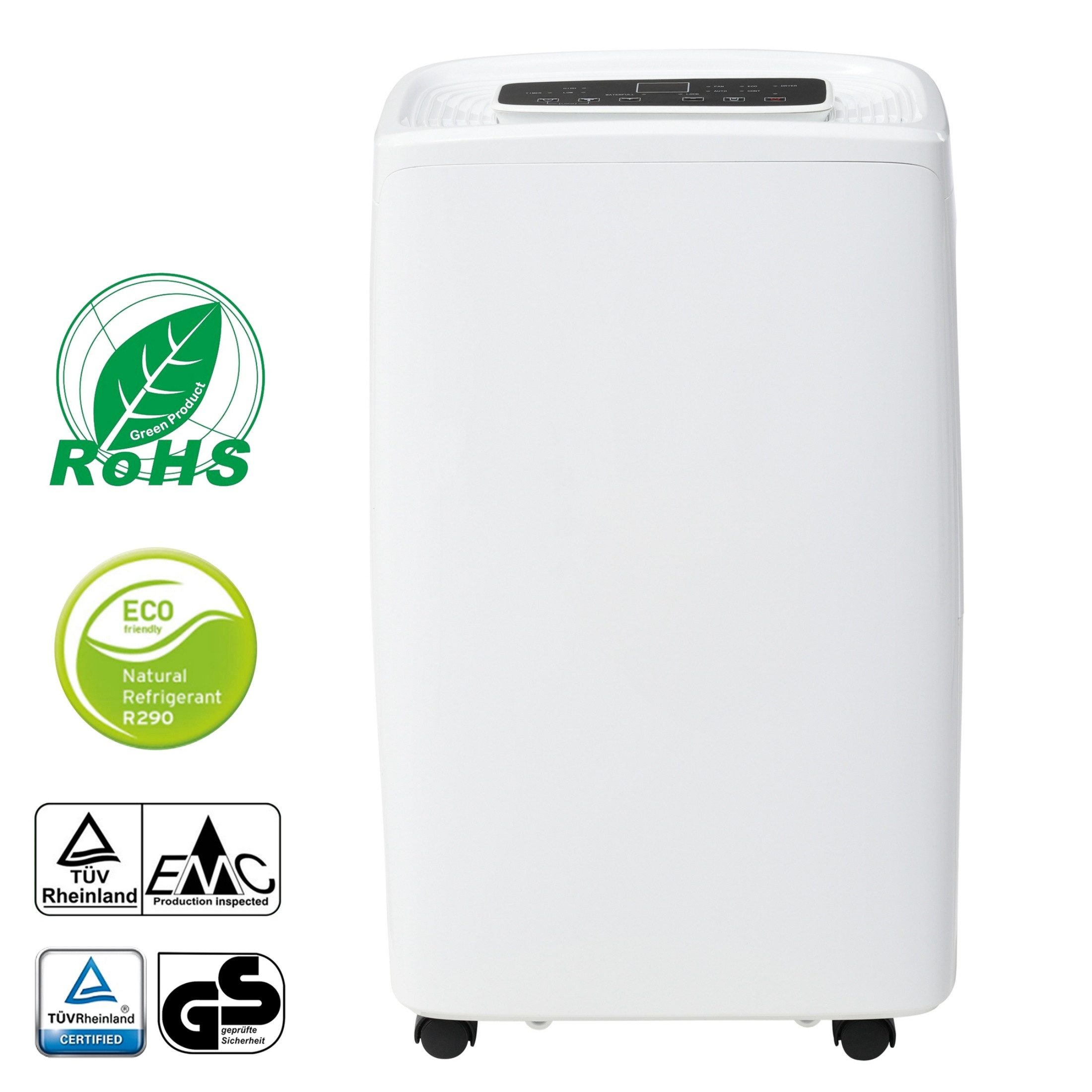 autolock Luftentfeuchter Luftentfeuchter 12 L/Tag, LED-Display, 1,5 L Wassertank, Timer, Rollen, für Schlafzimmer, Keller und Bad, für 15