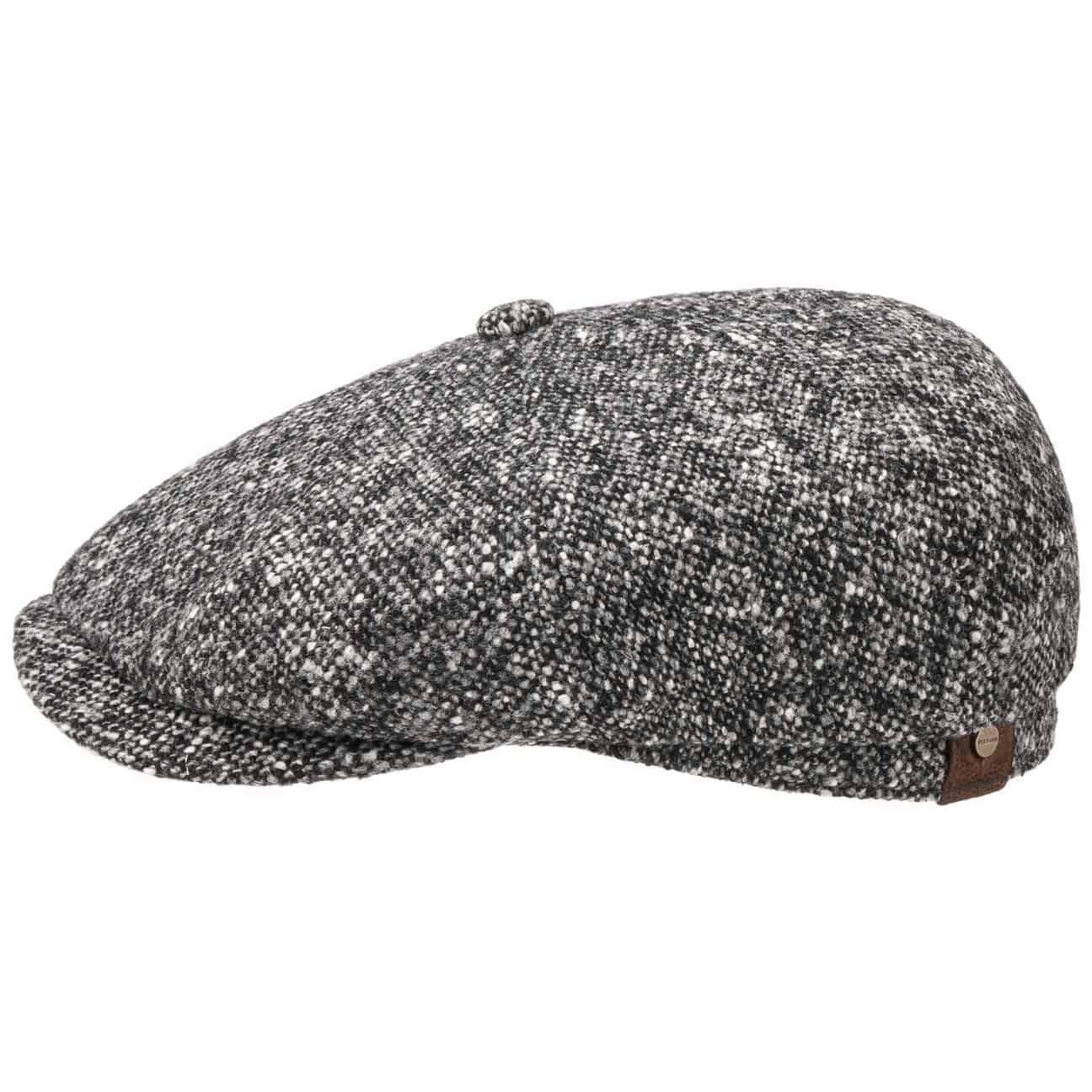 Stetson Flat Cap (1-St) Schirm schwarz mit Wollcap