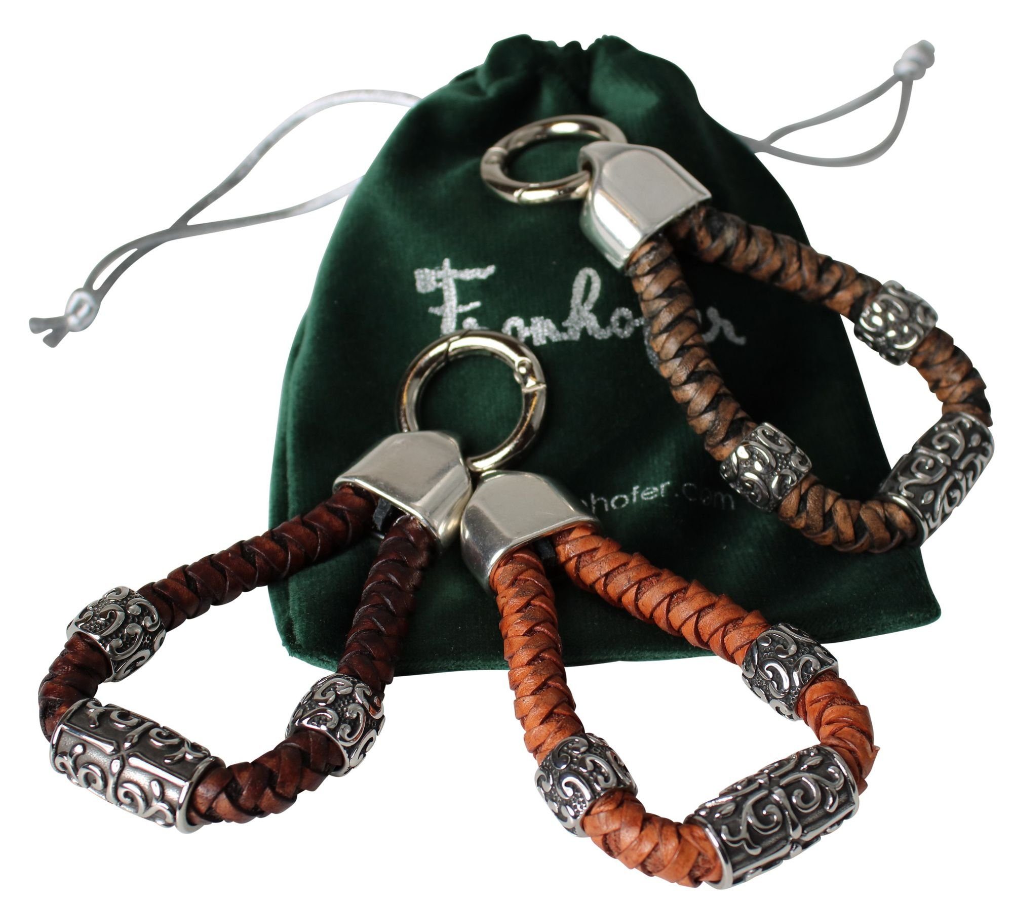 FRONHOFER Schlüsselanhänger 18762, Schlüsselanhänger aus geflochtener Leder günstig online kaufen