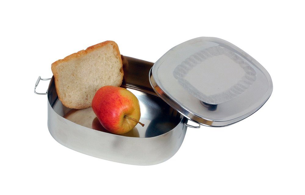 0,45 mit Lunchbox Proviantdose Edelstahl Basic - Namensgravur Nature L,