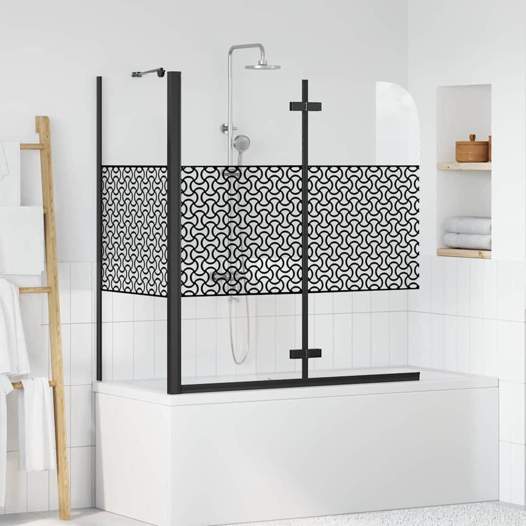 vidaXL Duschwand Badabtrennung Geometrisch Schwarz 120 x 67 x 129 cm, (1 tlg)