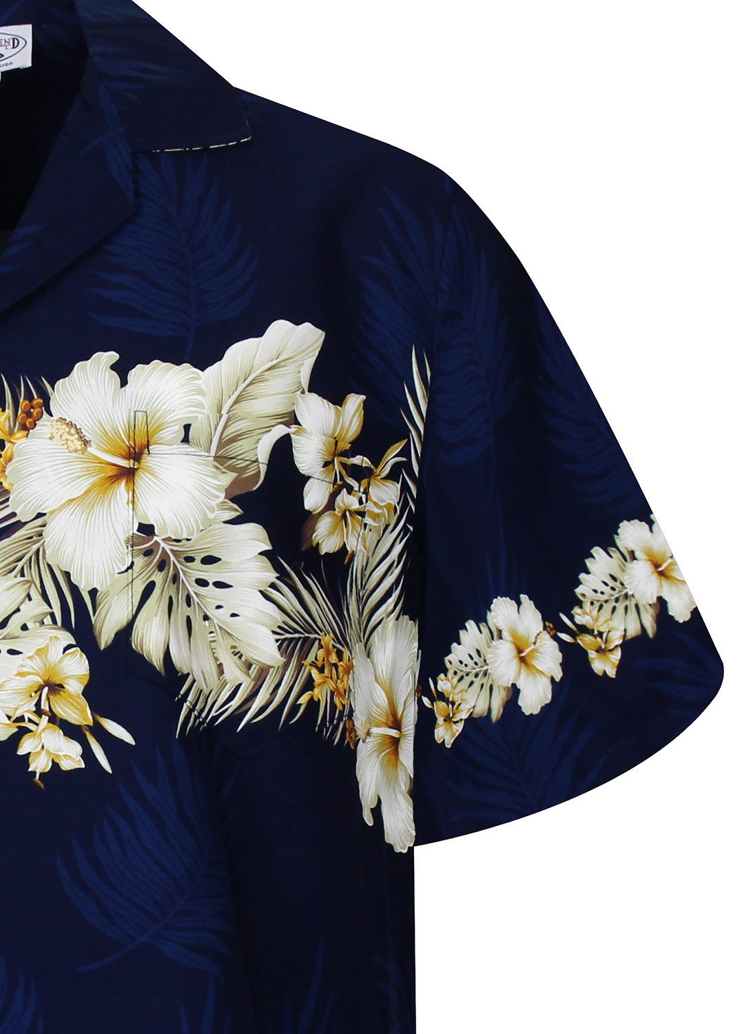 Pacific Legend Hawaiihemd "Blumen Brustdruck" Herren Kurzarm Kokosknöpfe Original Hawaii