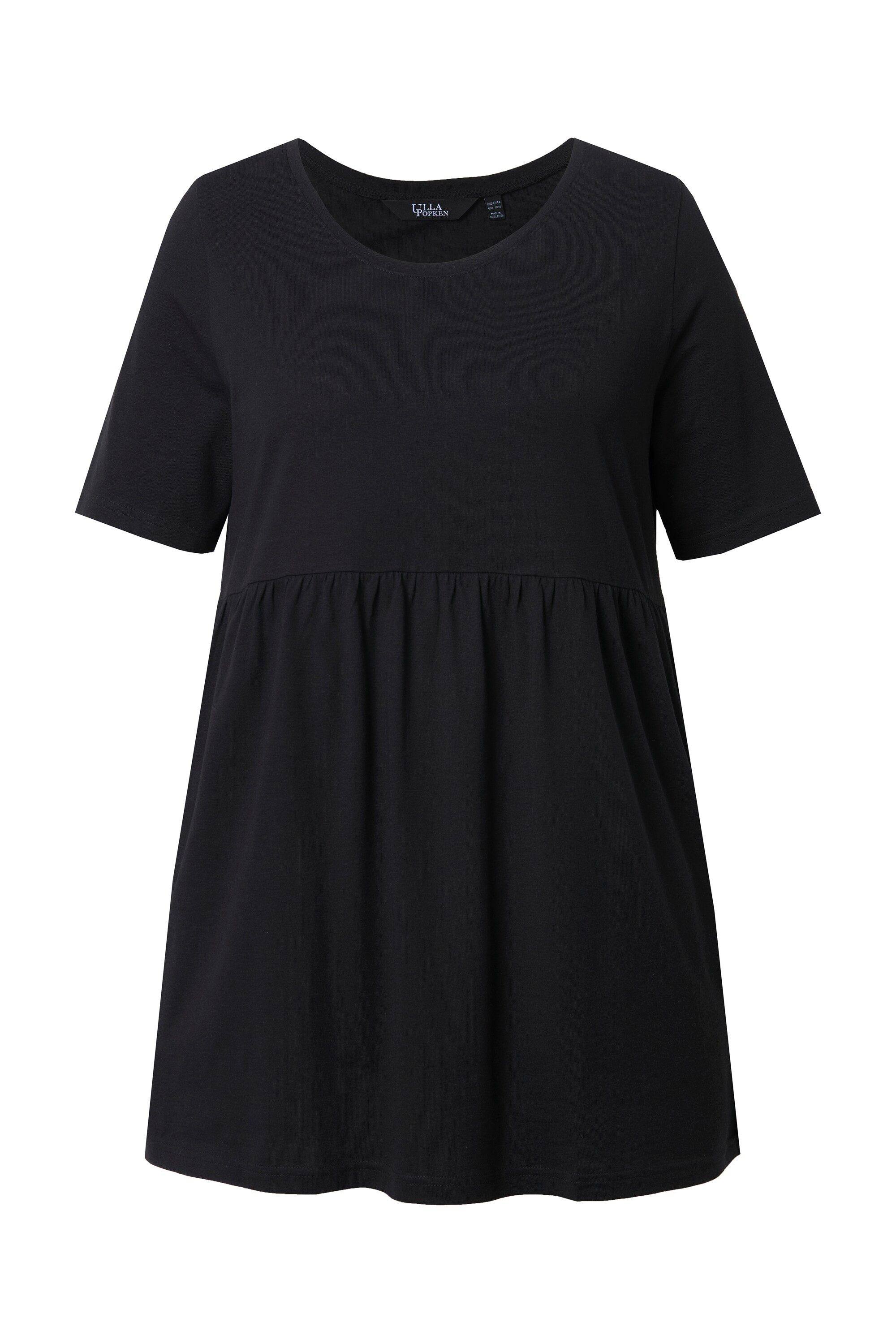 Ulla Popken Longshirt T-Shirt A-Linie elastische Naht Rundhals Halbarm günstig online kaufen