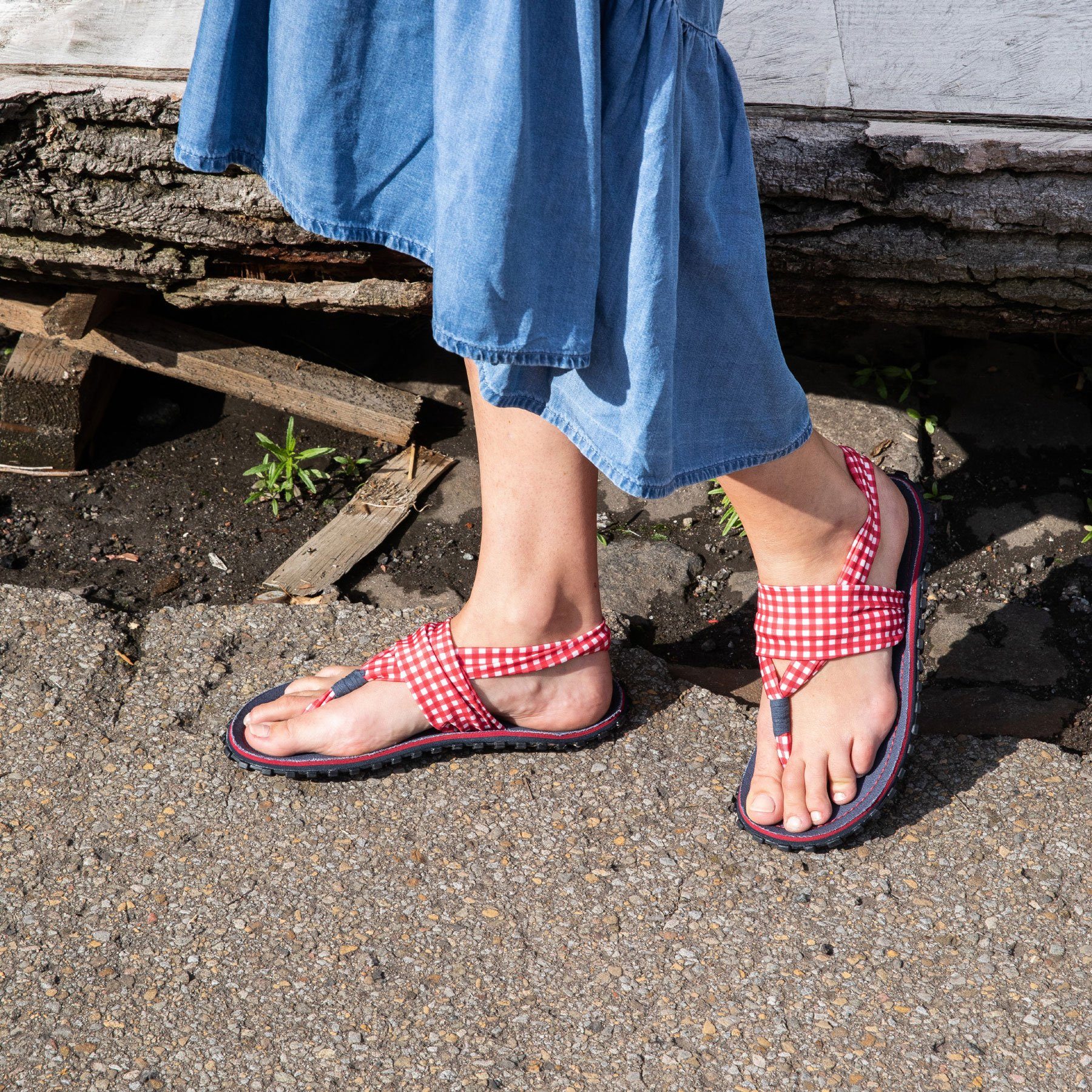 Gumbies Slingback in Picnic Riemchensandalette aus recycelten Materialien hergestellt, stabile Gummisole