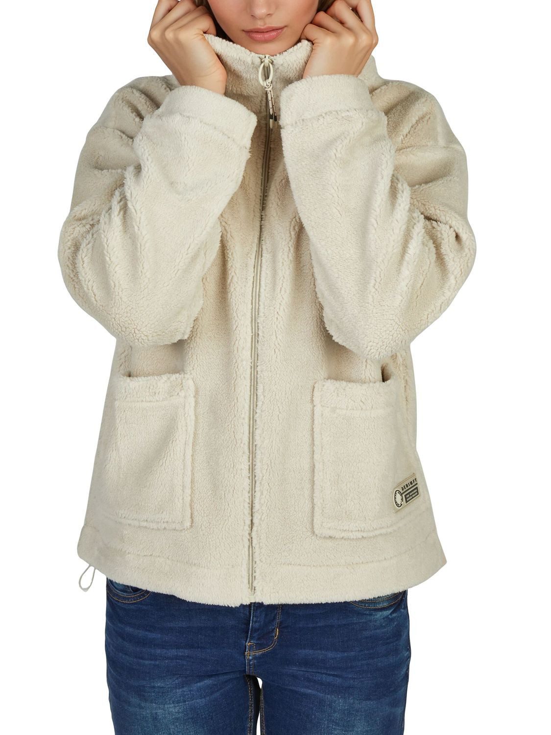 DENIMFY Outdoorjacke Fleecejacke Damen Regular Fit DFKira Übergangsjacke mit Teddyfleece