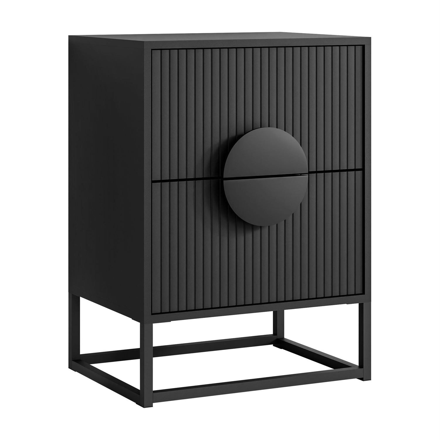 Lookway Nachttisch LUNO mit Riffel-Front und stabilem Gestell (1x Nachttisch), Breite: 40 cm, Höhe: 55 cm Tiefe: 30 cm – Bild 5 von 5