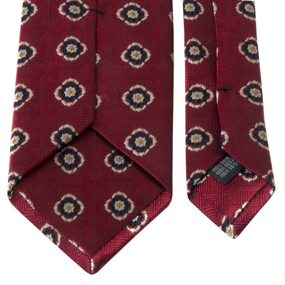 Blüten-Muster mit (8cm) BGENTS Krawatte Krawatte Breit Weinrot Seiden-Jacquard