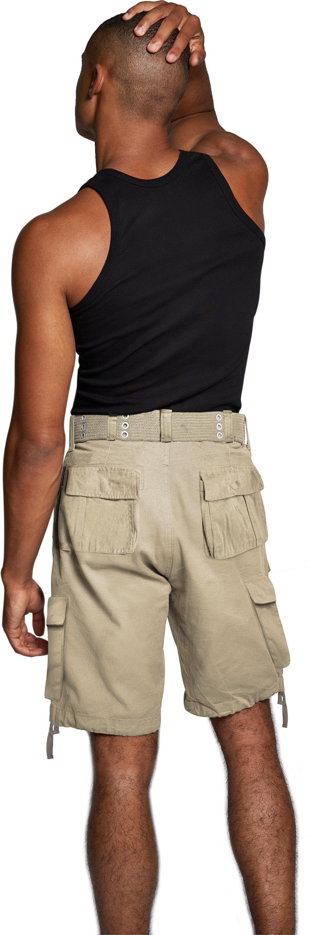 normani Bermudas Sommer-Shorts „Kalahari“ kurze Freizeithose Vintage-Shorts 100% „Wadi“ - Sommerhose Khaki mit nachhaltige Bio-Baumwolle Gürtel