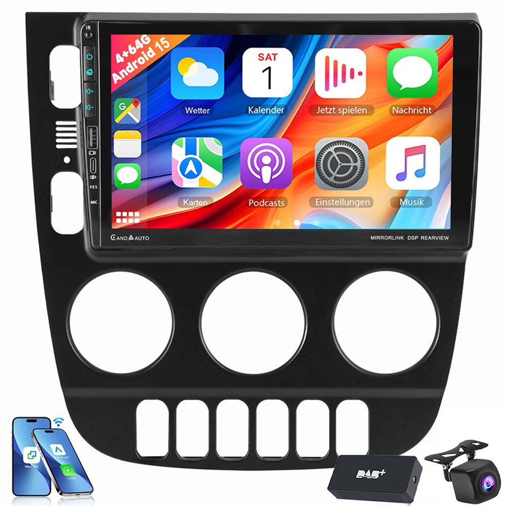 ESSGOO Für Mercedes-Benz M-Klasse W163 ML 350 1998-2005 Autoradio (RDS, Digitalradio (DAB), FM, AM, Carplay Android Auto GPS Navi WIFI BT)