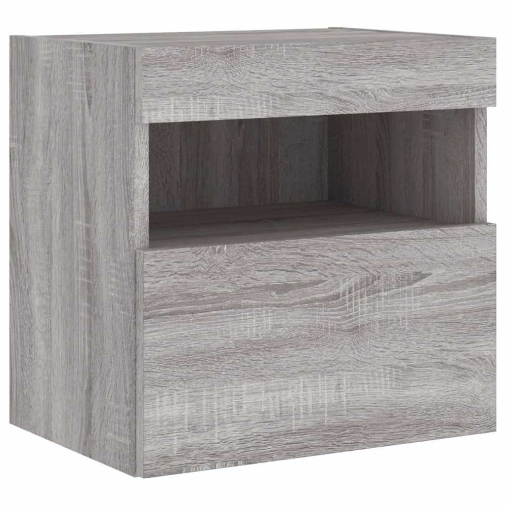 vidaXL TV-Wand TV-Wandschrank mit LED-Leuchten Grau günstig online kaufen