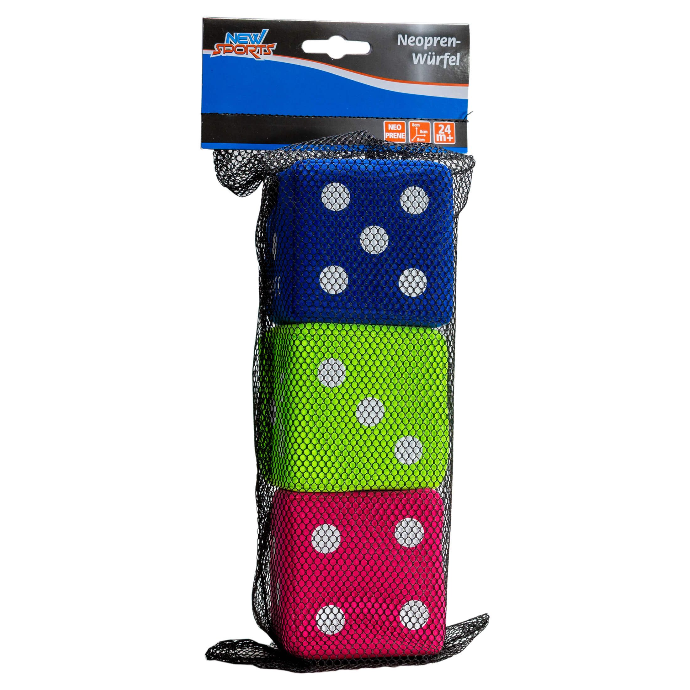 New Sports Motorikwürfel Neopren Würfel 8x8x8cm 3er Set - Softwürfel, große Würfel, (3-tlg), weiche Würfel, Softwürfel